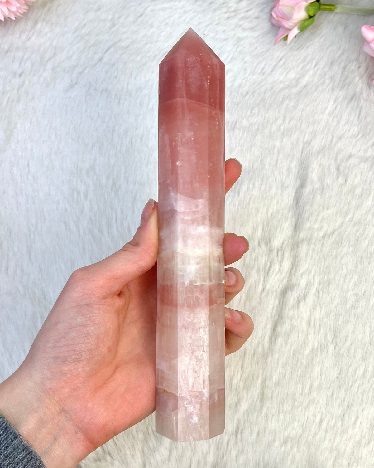 Pinker Calcit Turm 225