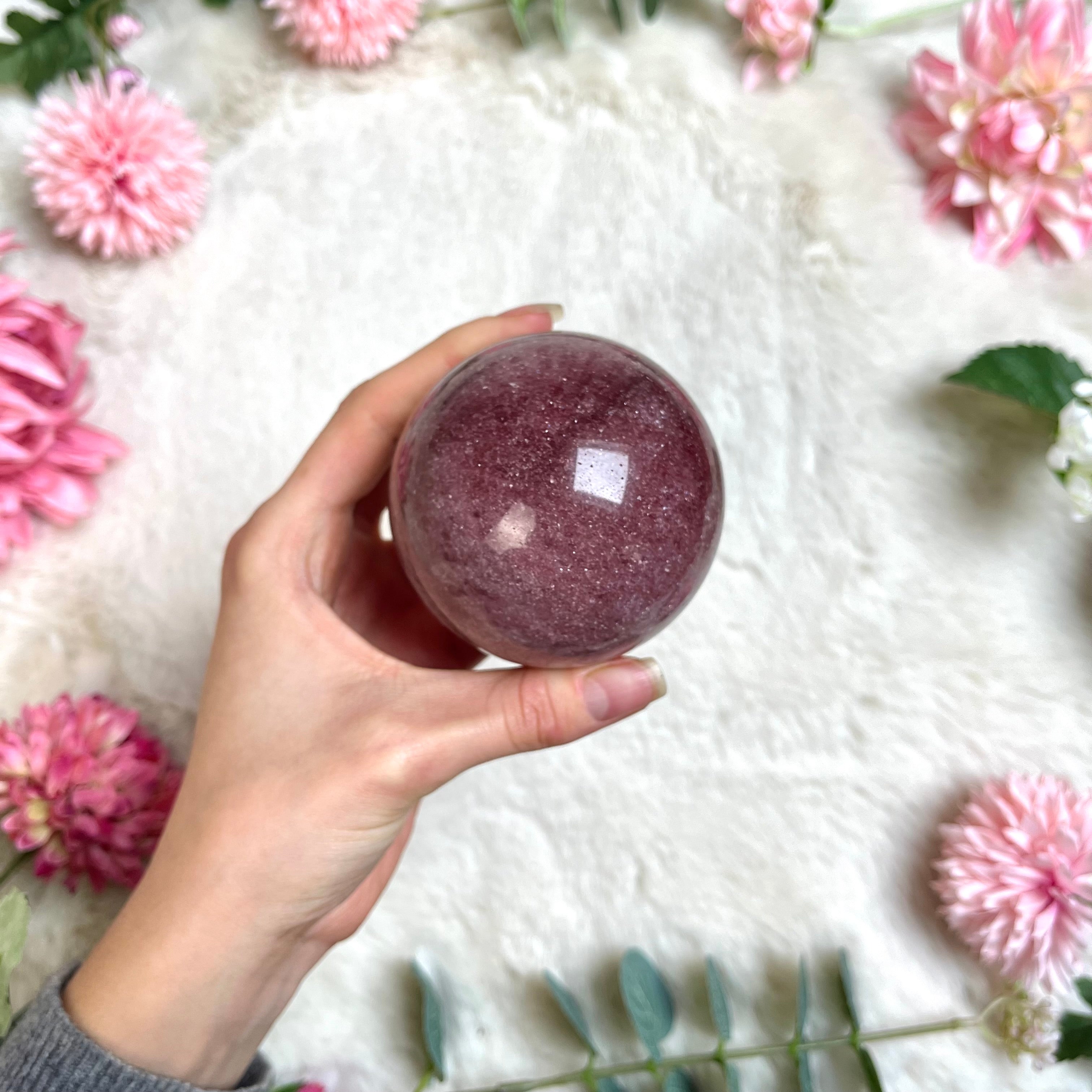 "Erdbeer Quarz" Aventurin Kugel 88