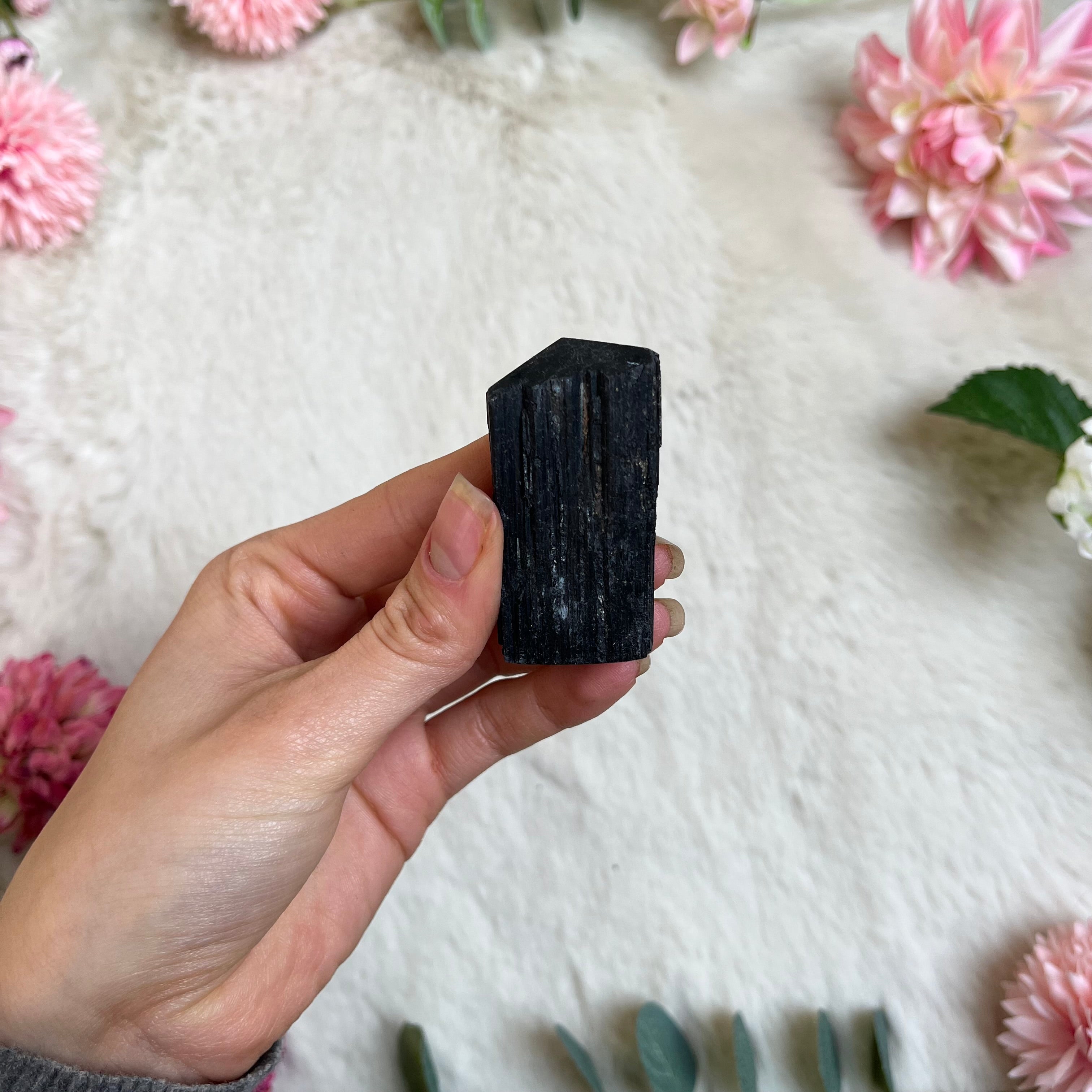 Schwarzer Turmalin Natur Turm 193-197