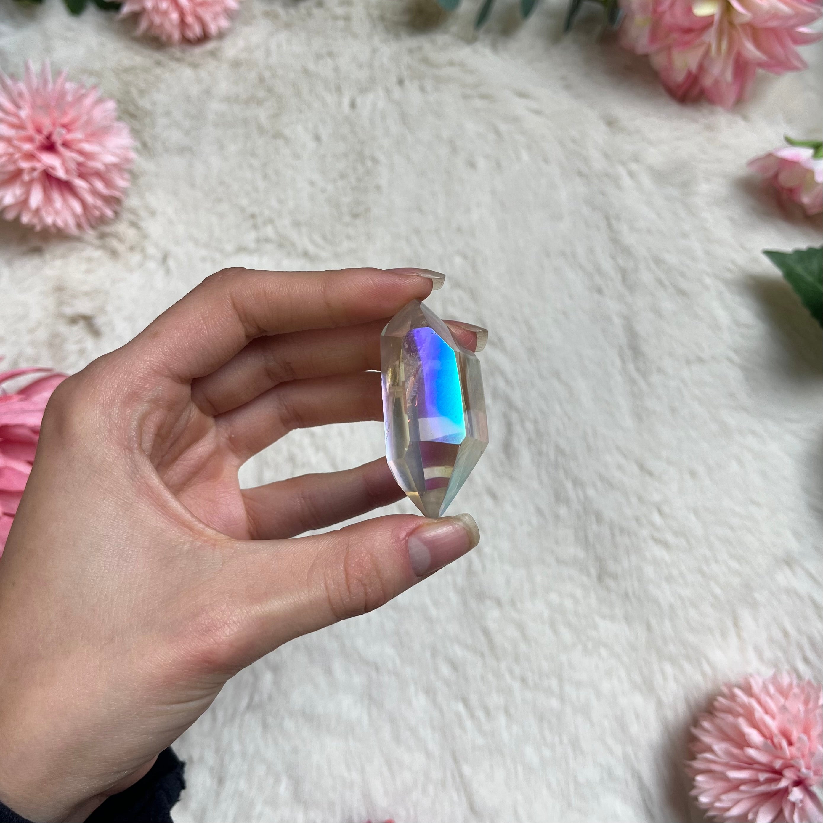 Aura Quarz Doppelender poliert 169