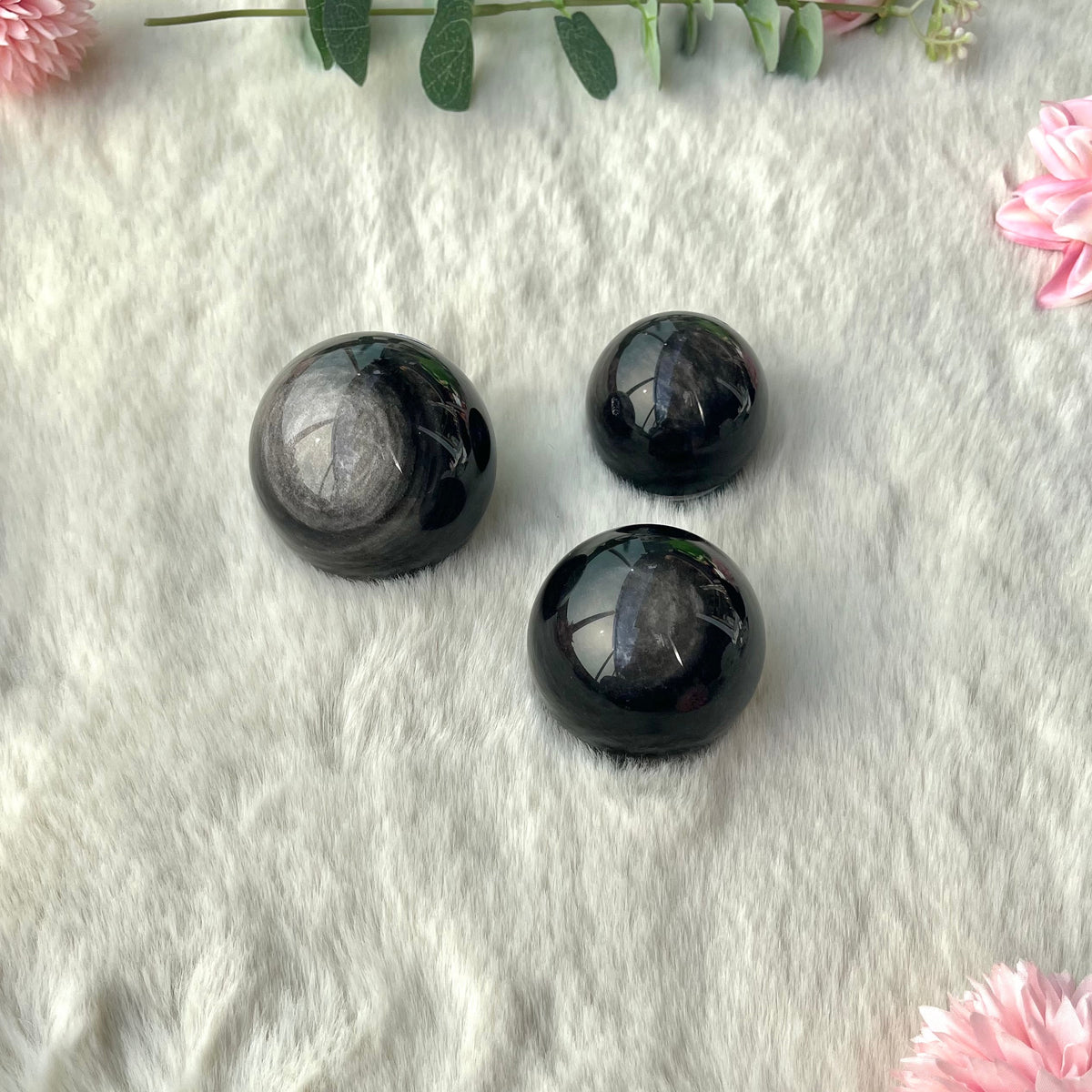 Silber Obsidian Kugeln 325-327