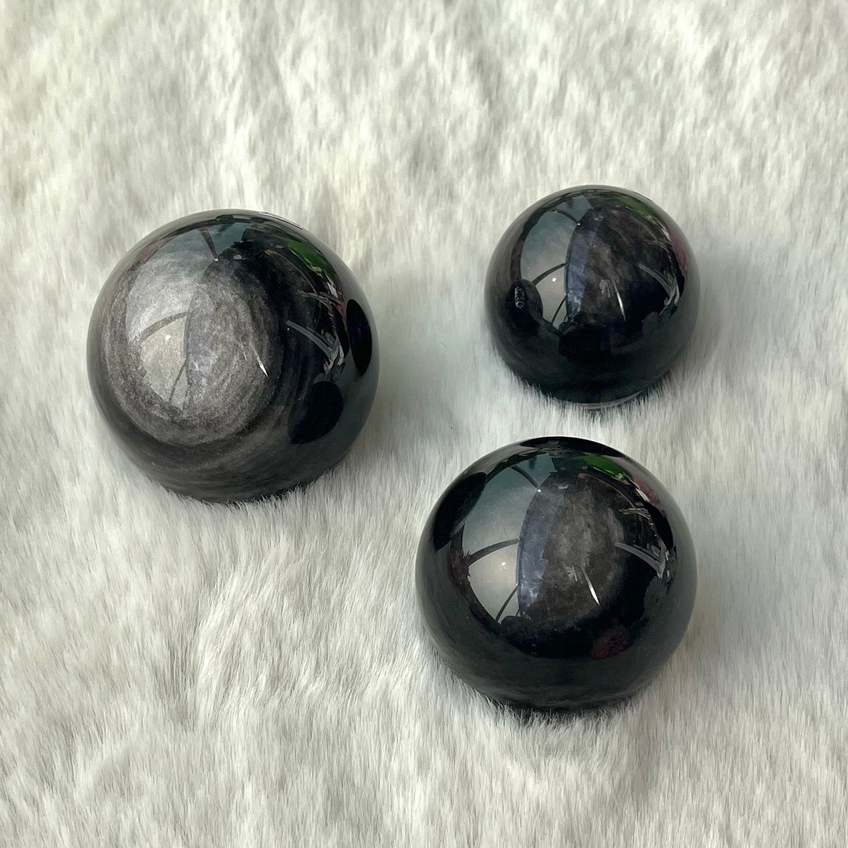 Silber Obsidian Kugeln 325-327