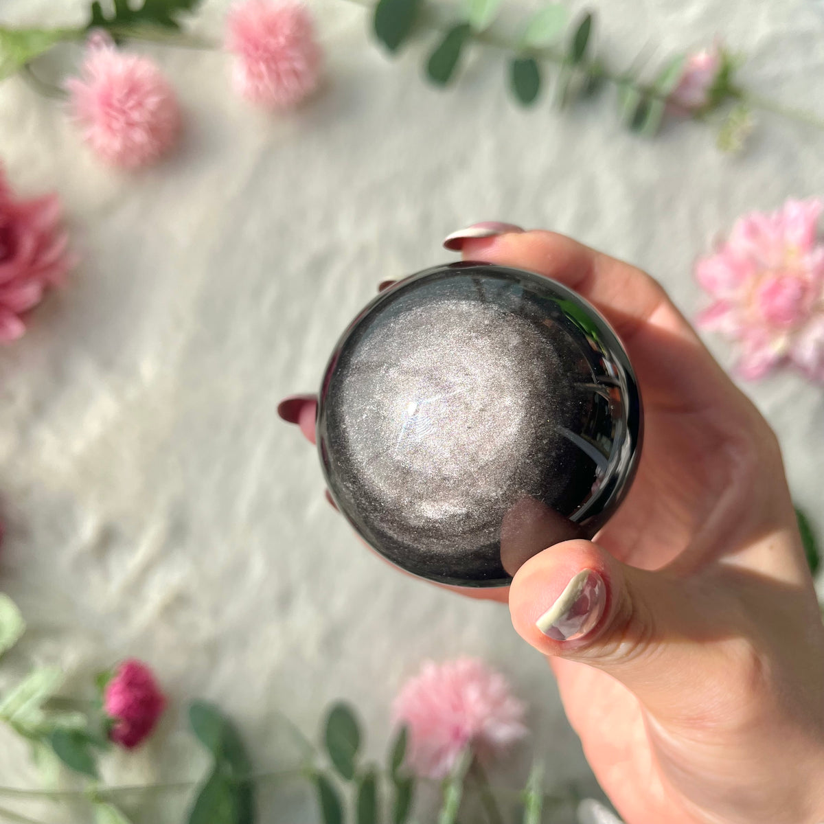 Silber Obsidian Kugeln 325-327