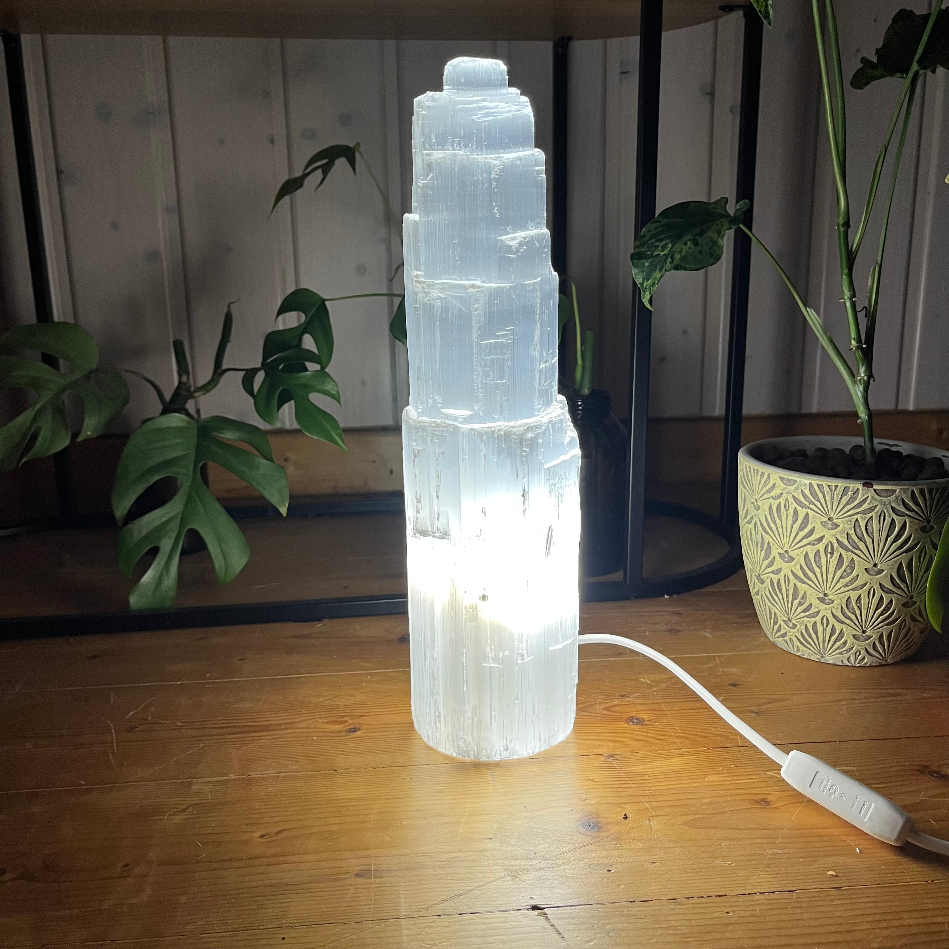 Selenit Lampe 35cm