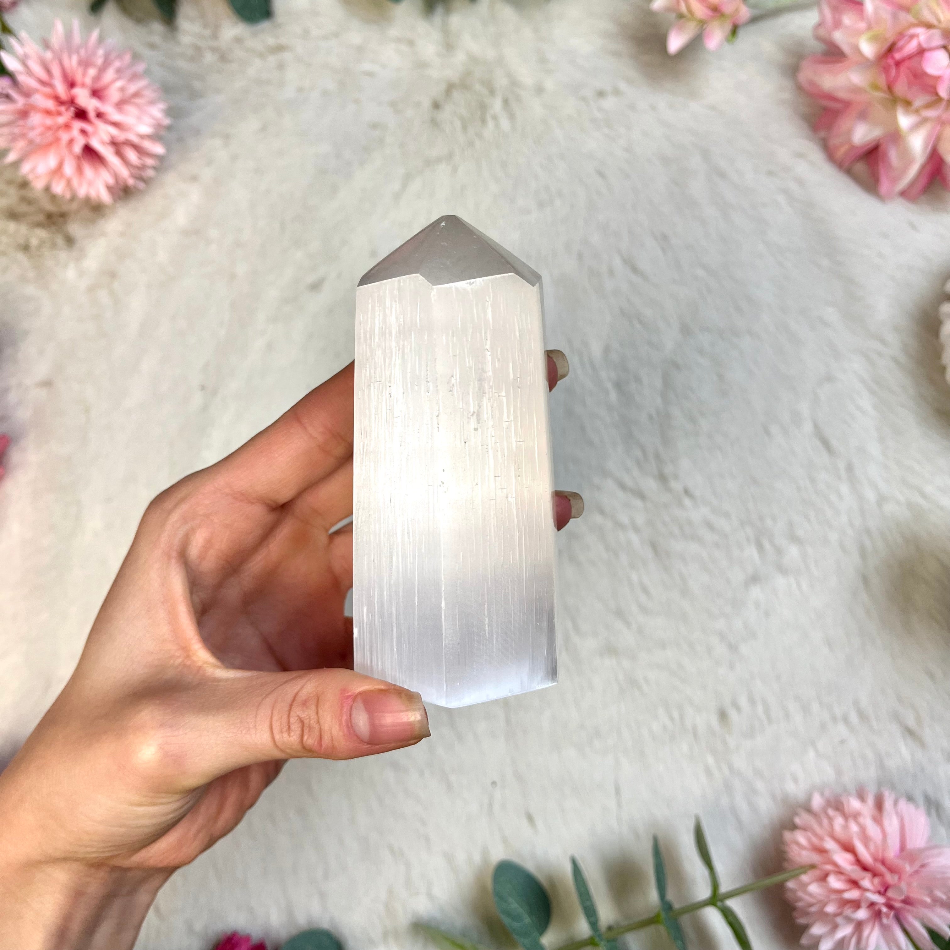 Selenit Obelisk klein