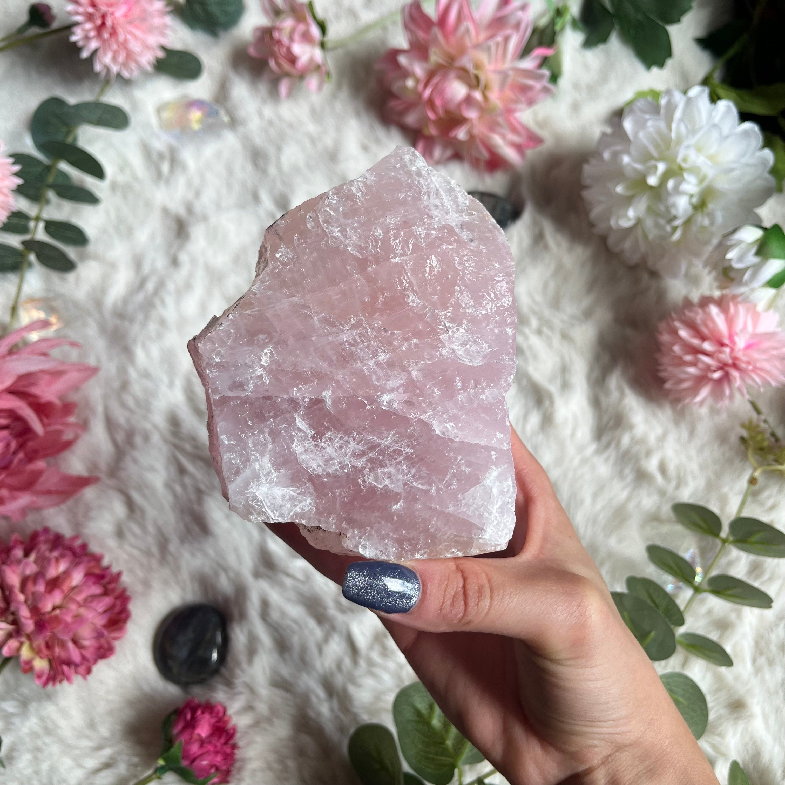 Rosenquarz Rohstein 68