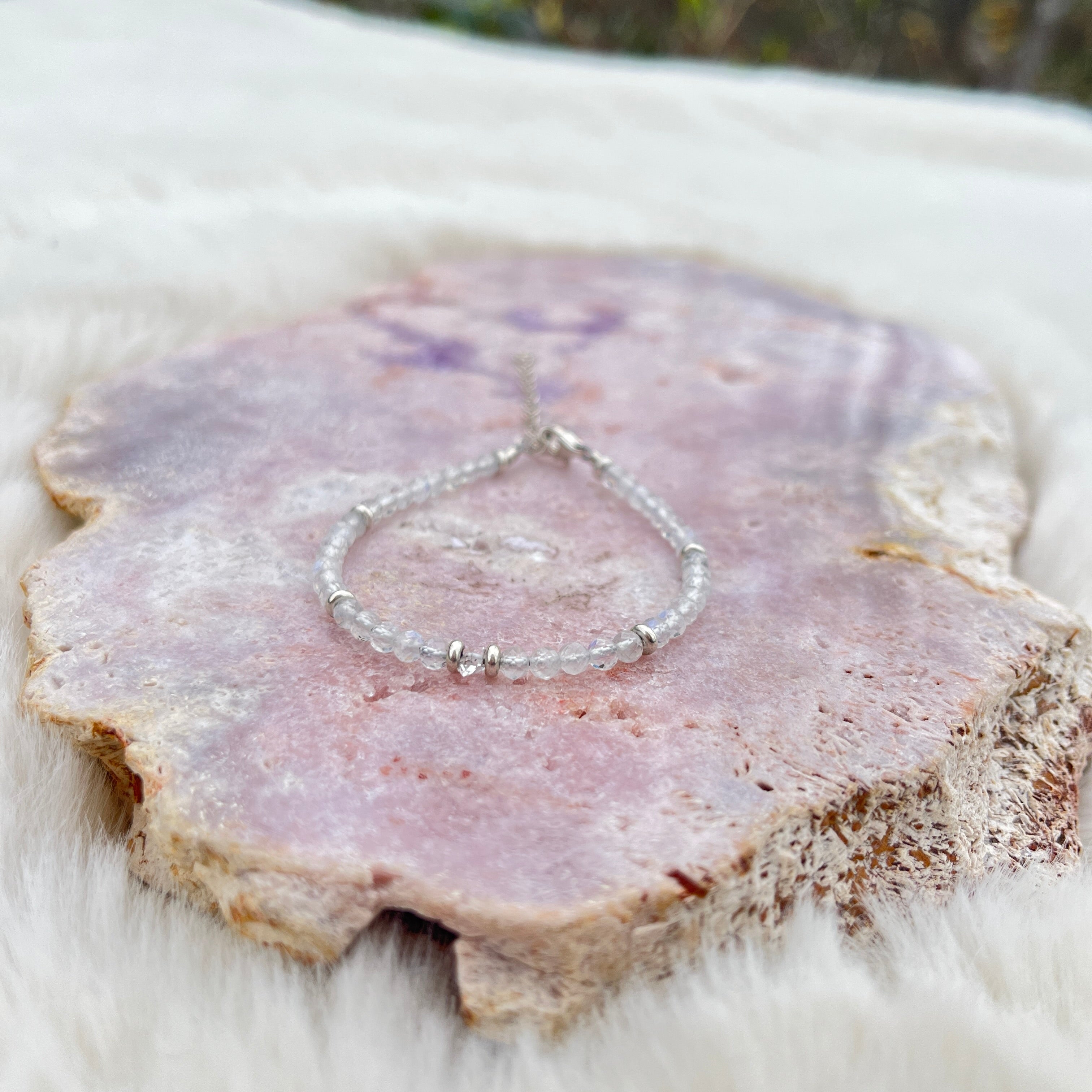 Mondstein Armband facettiert