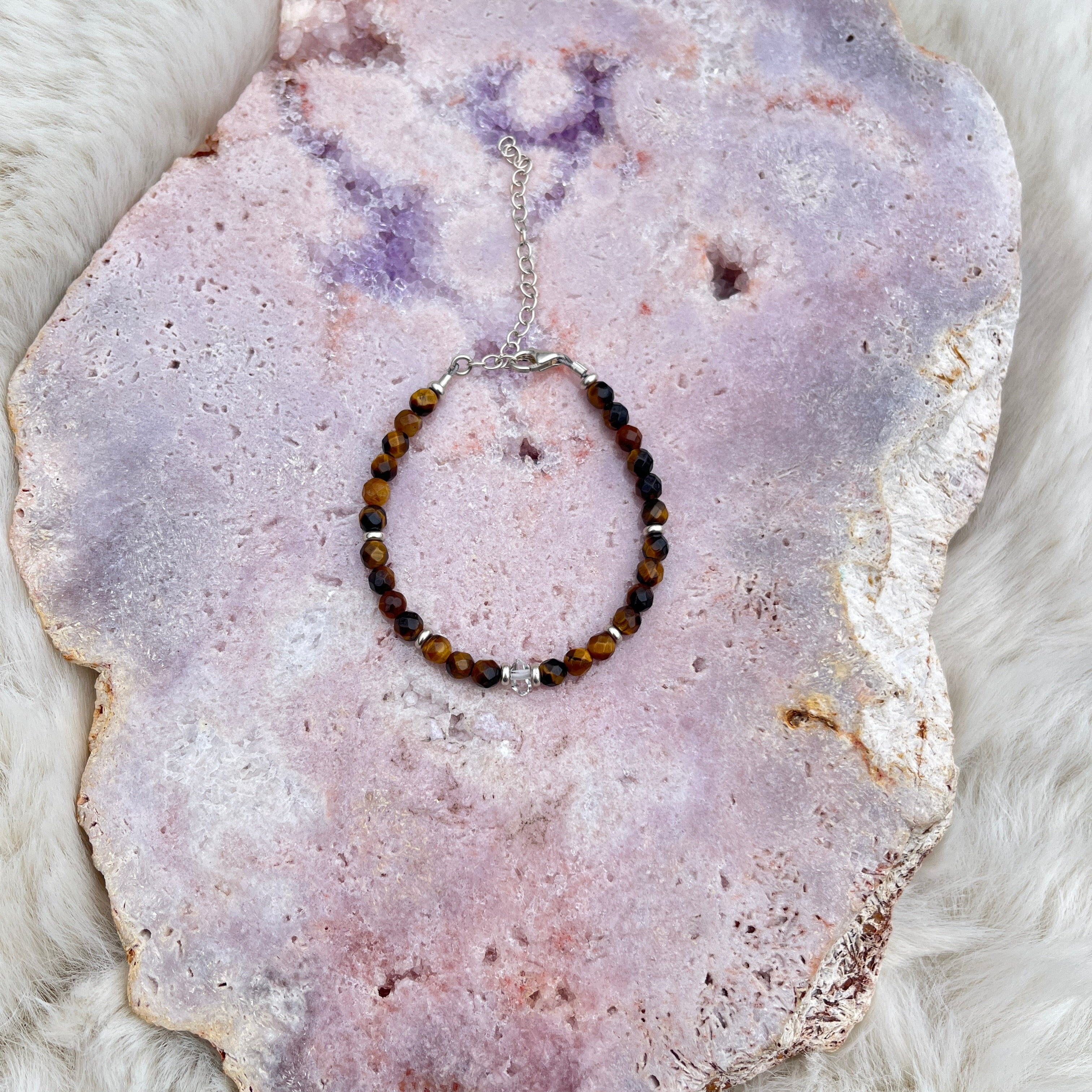 Tigerauge Armband facettiert