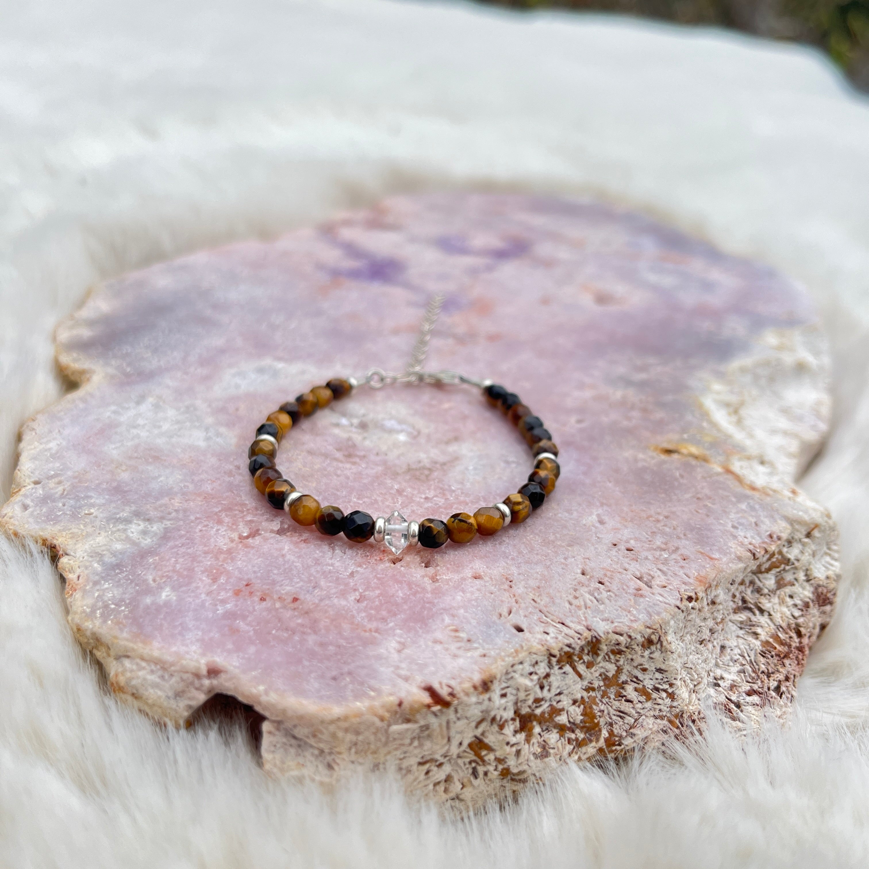 Tigerauge Armband facettiert