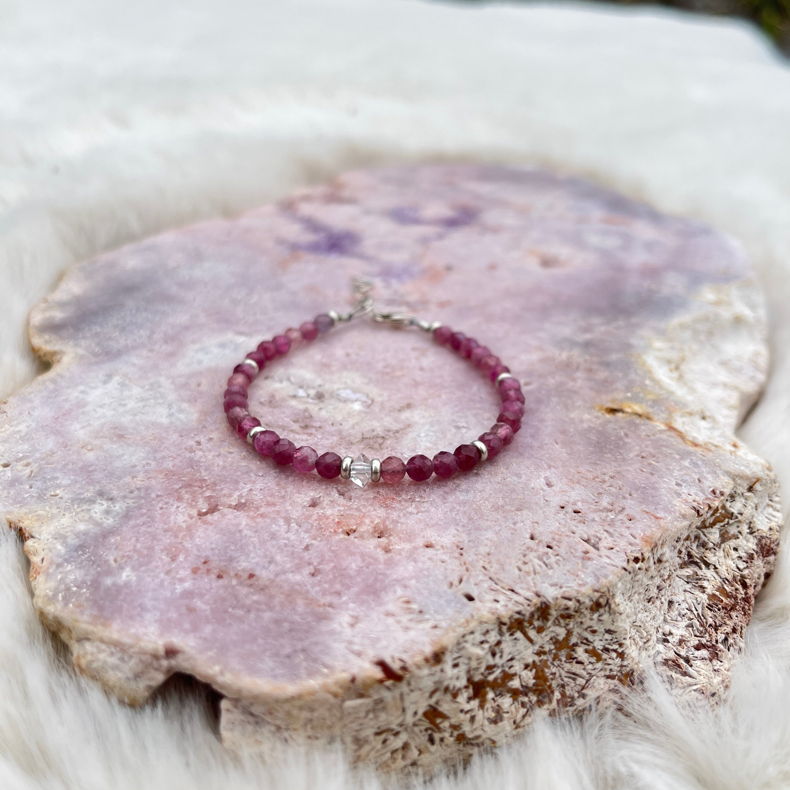 Pinker Turmalin Armband facettiert