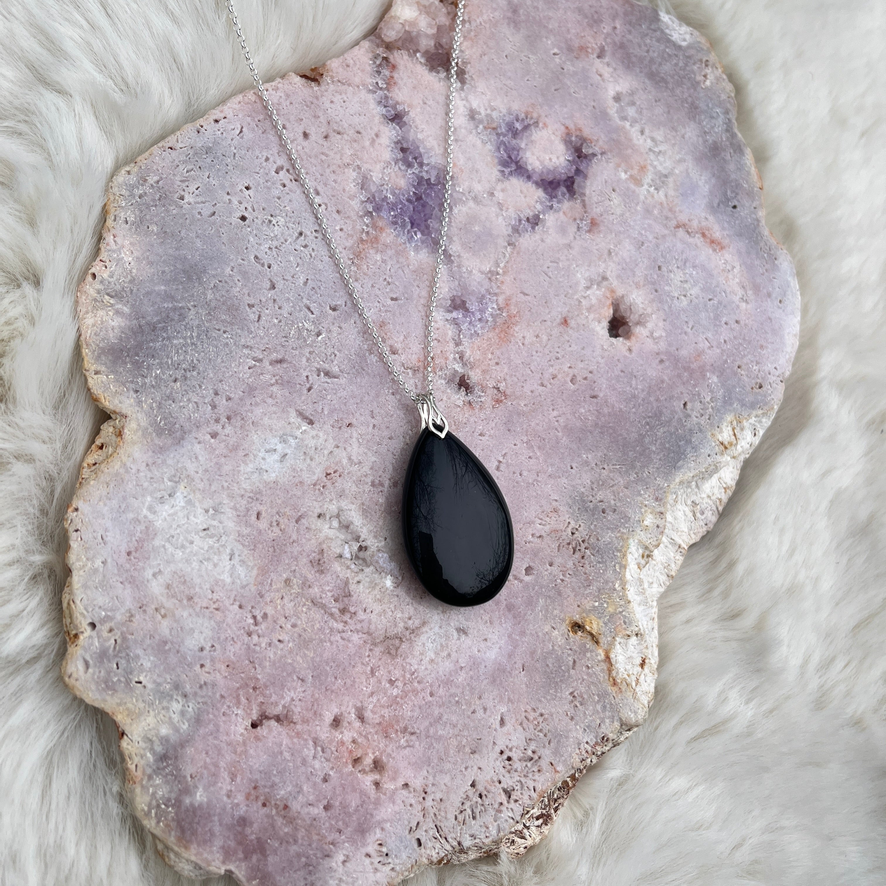 Regenbogen Obsidian Anhänger Silber 7