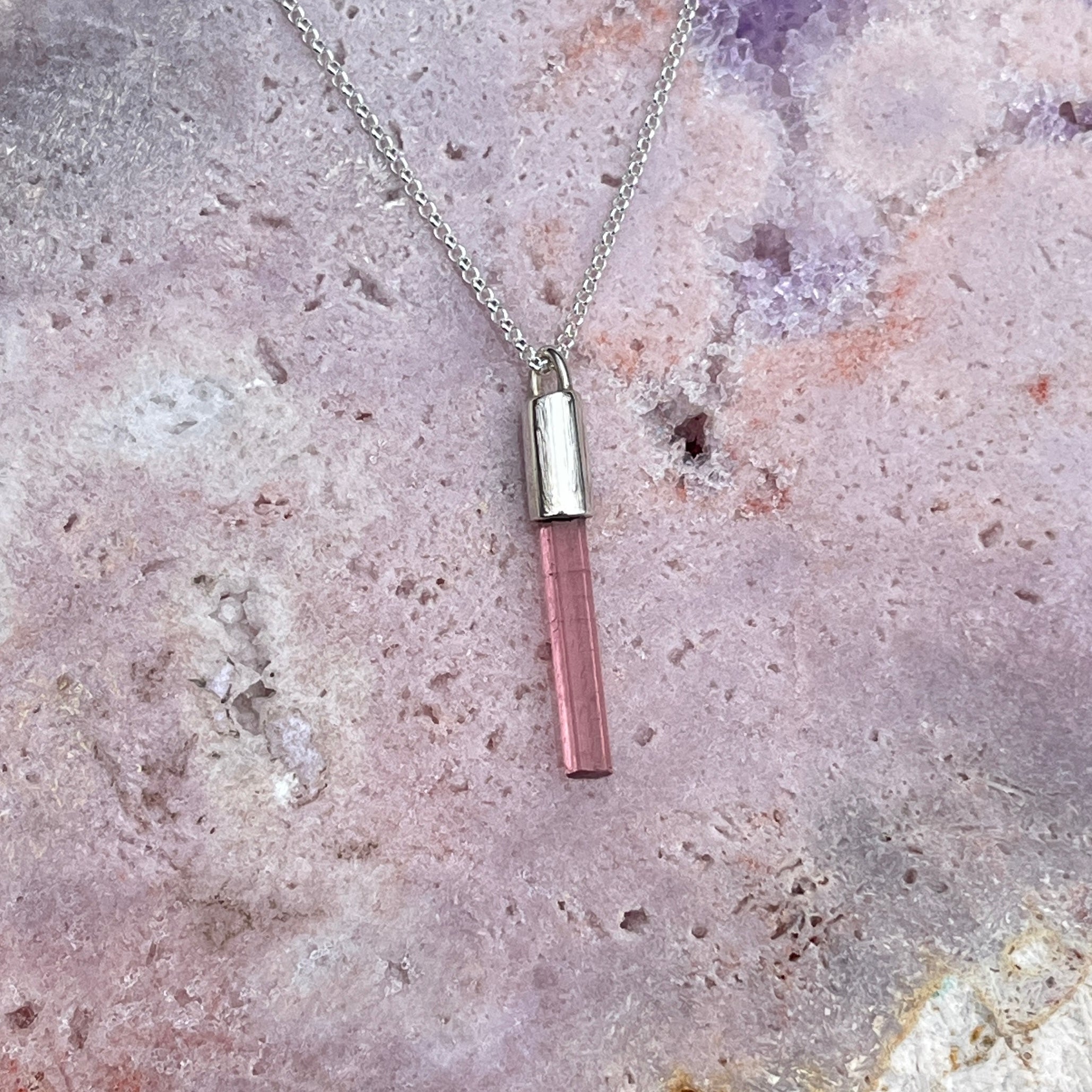 Pinker Turmalin Anhänger Silber 2