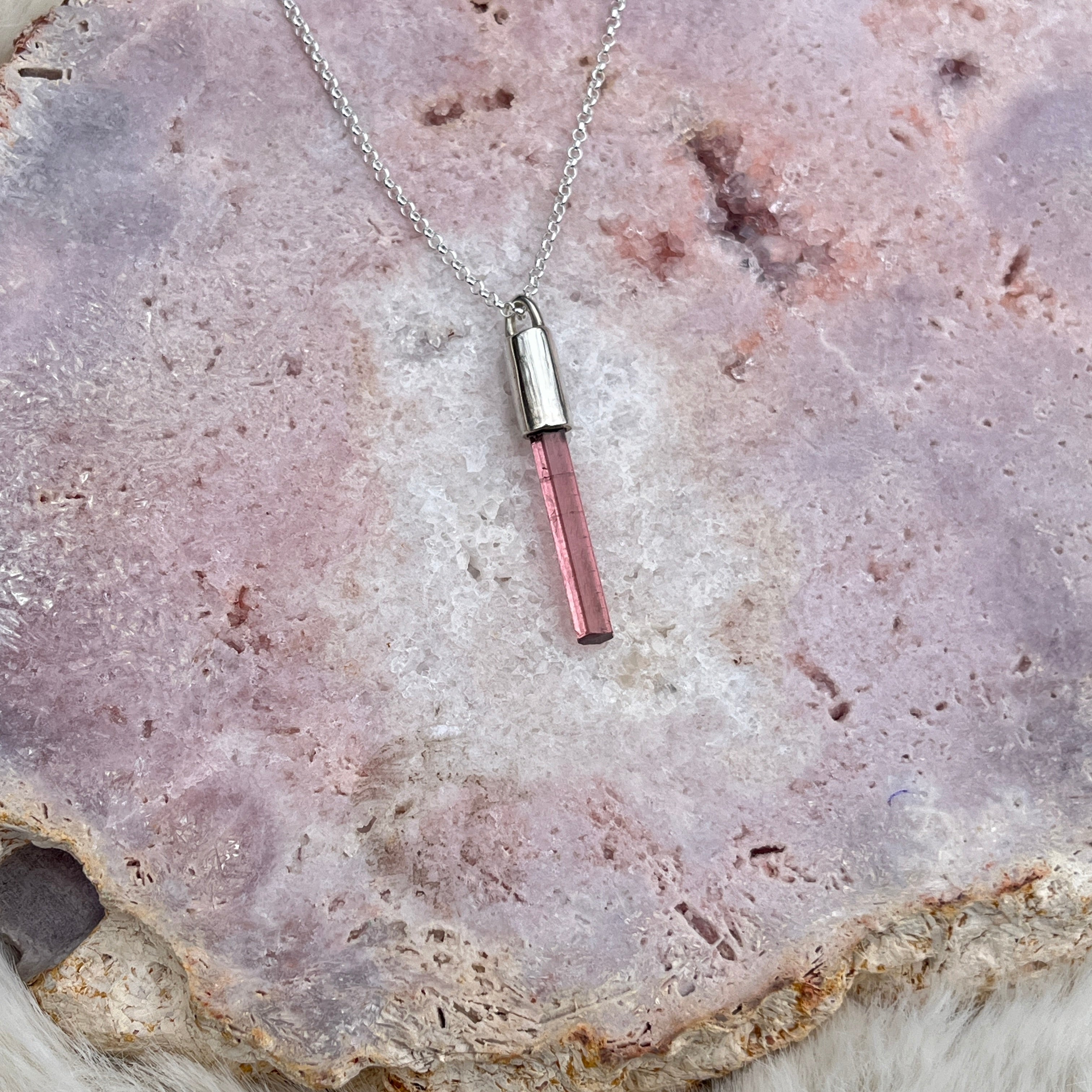Pinker Turmalin Anhänger Silber 2