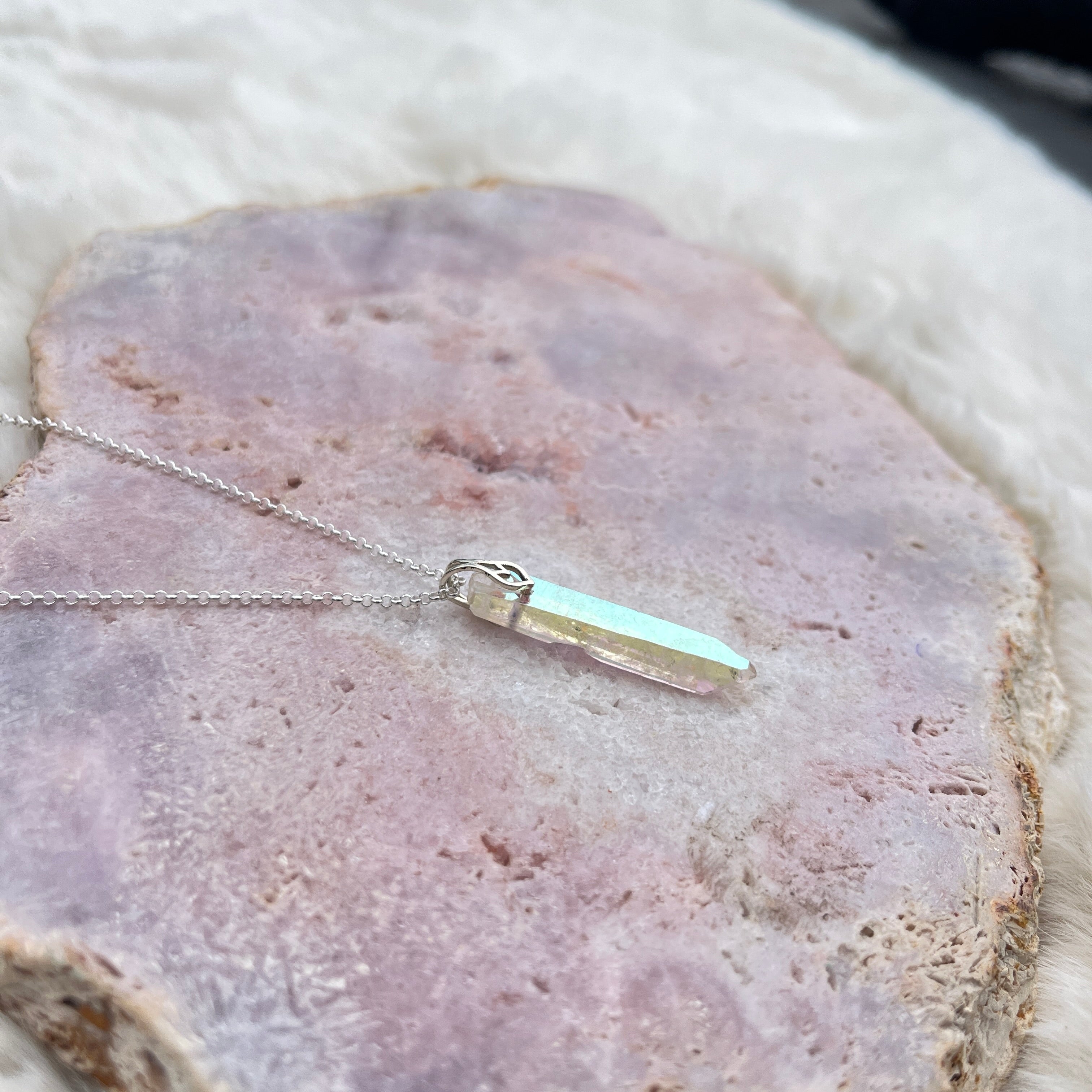 Angel Aura Fadenquarz Anhänger Silber