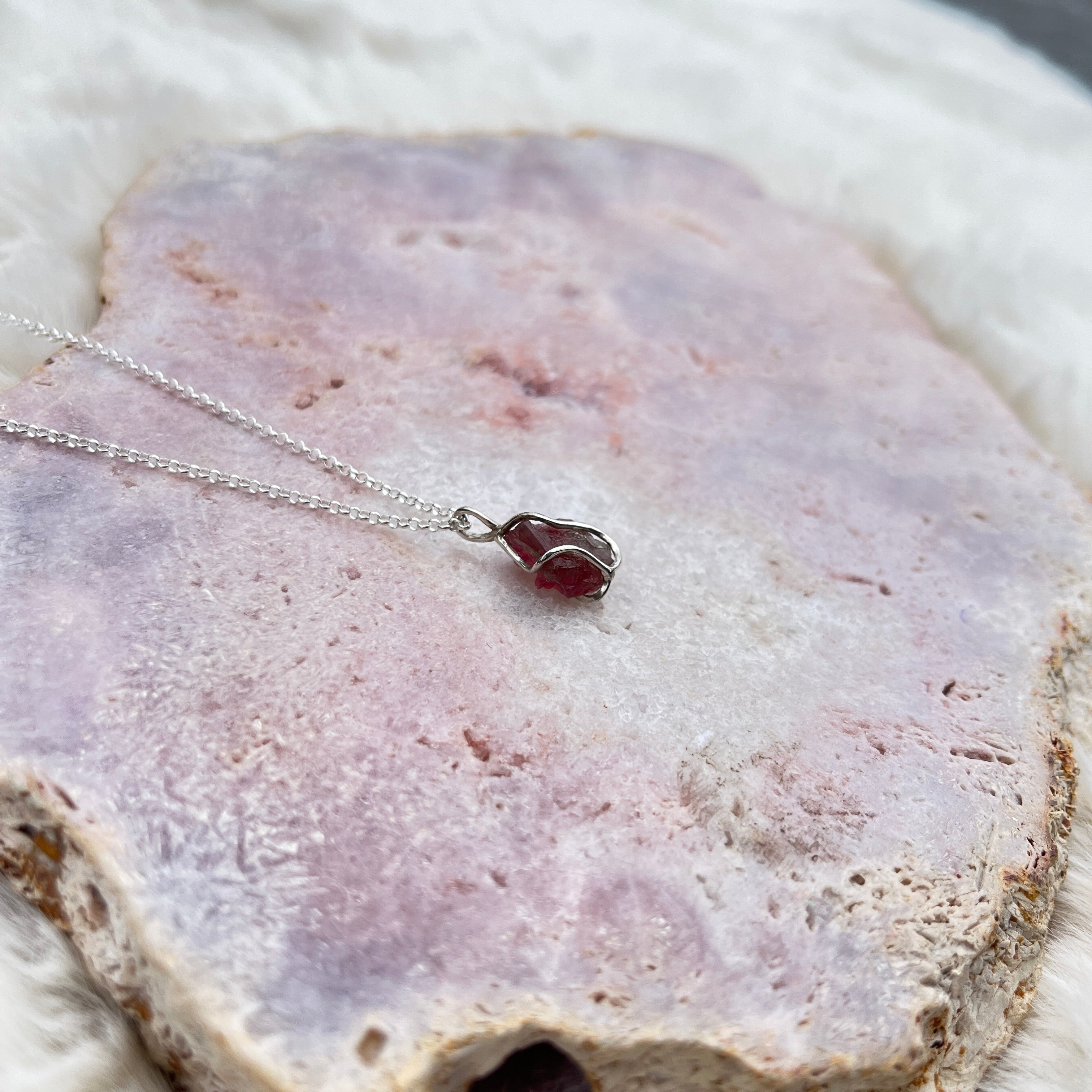 Wassermelonen Turmalin Anhänger Silber 12