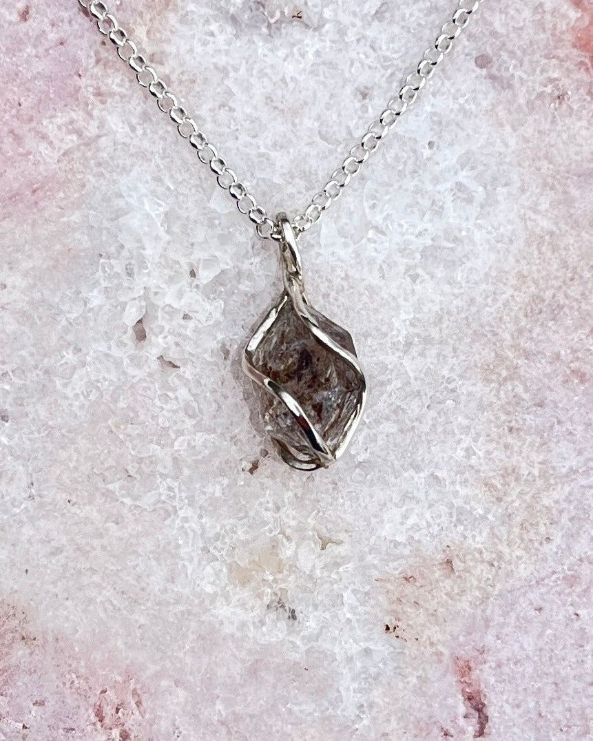 Herkimer Quarz Anhänger Silber 14