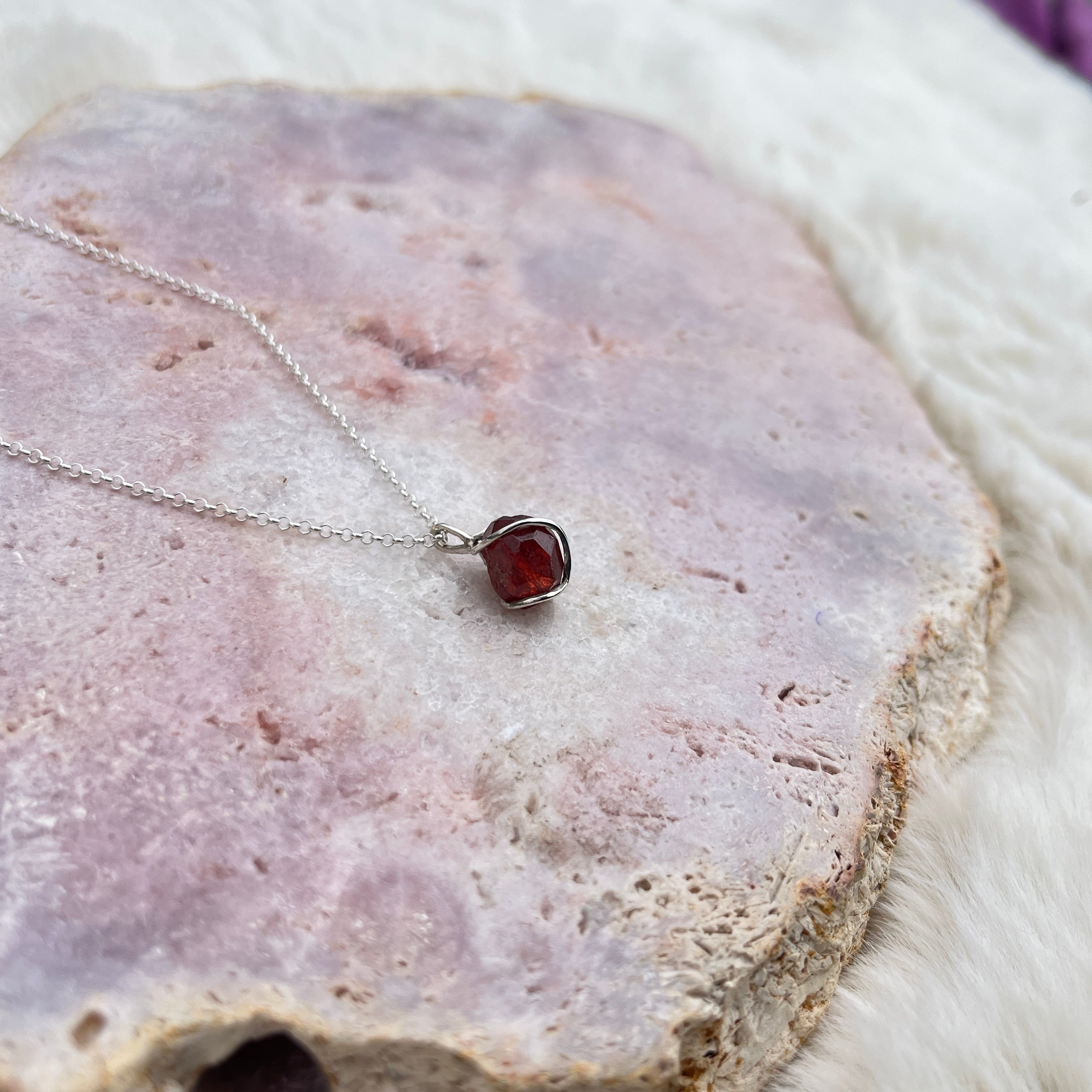 Granat Anhänger Silber