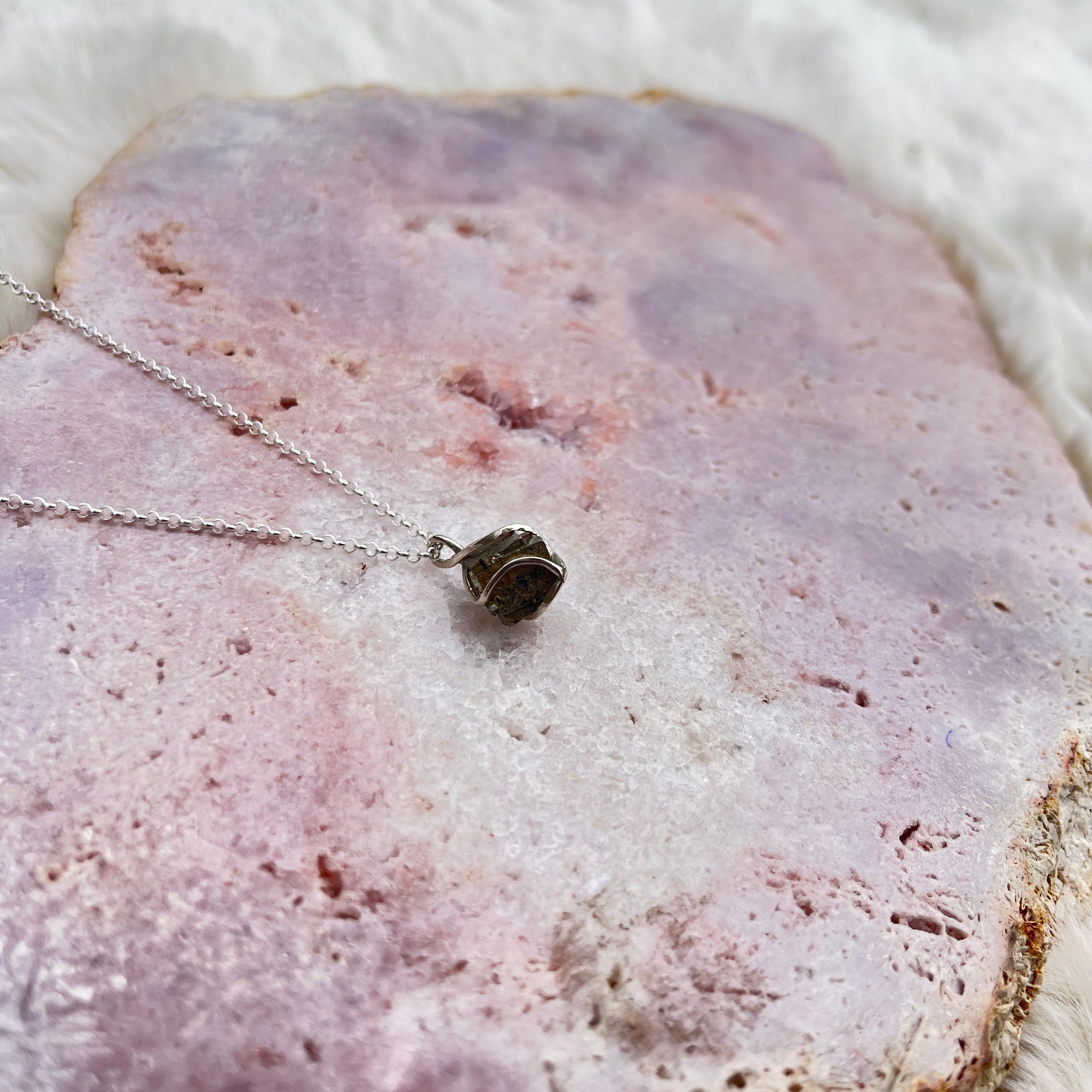 Pyrit Anhänger Silber 16