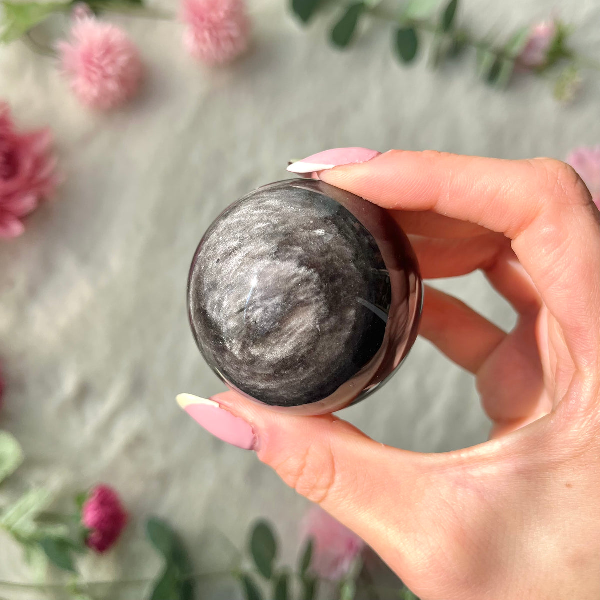 Silber Obsidian Kugeln 325-327