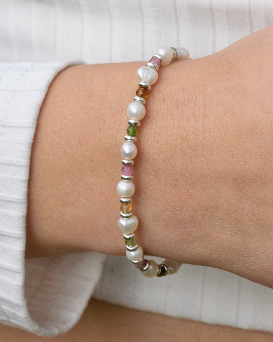 Perlen Armband mit buntem Turmalin
