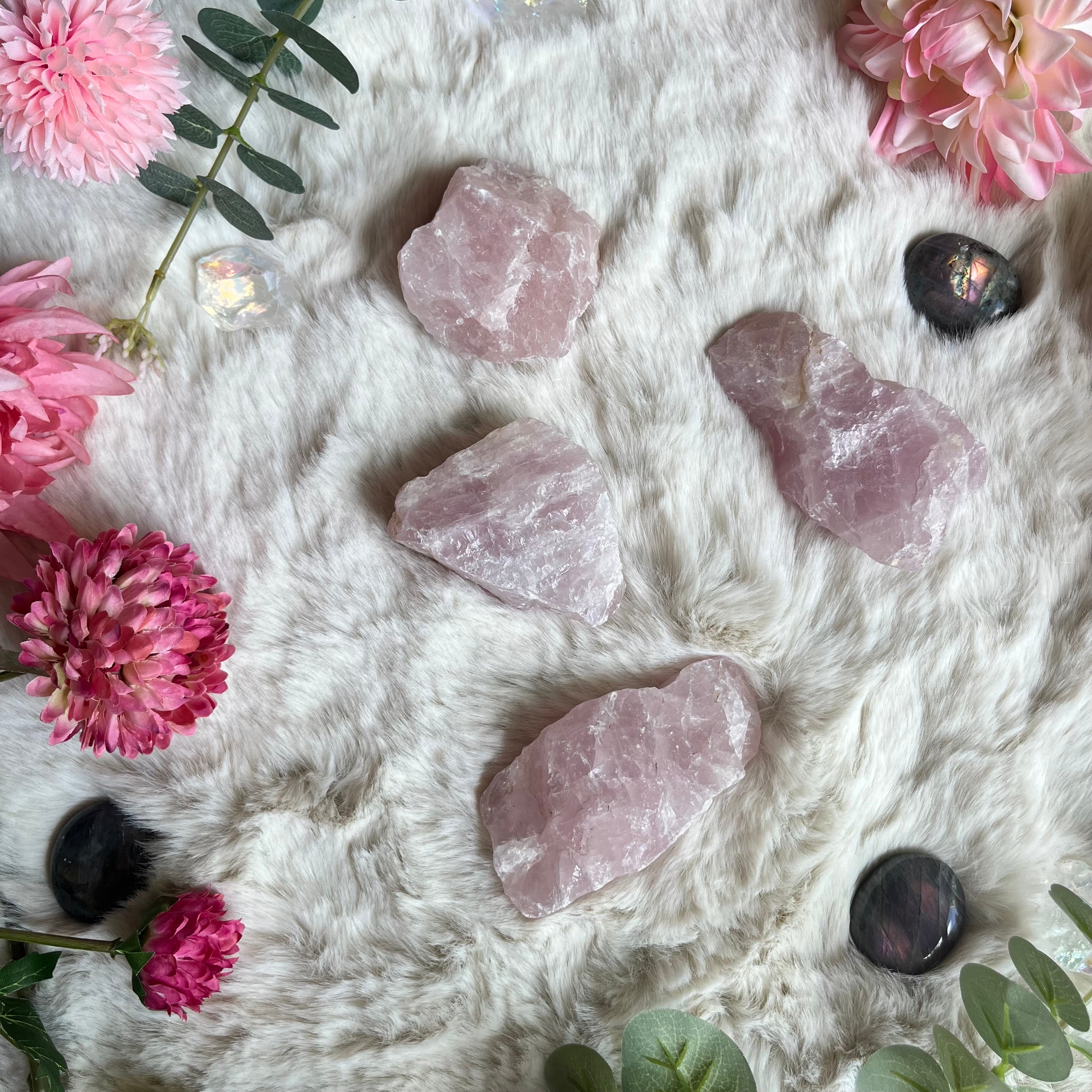 Rosenquarz Rohsteine mini