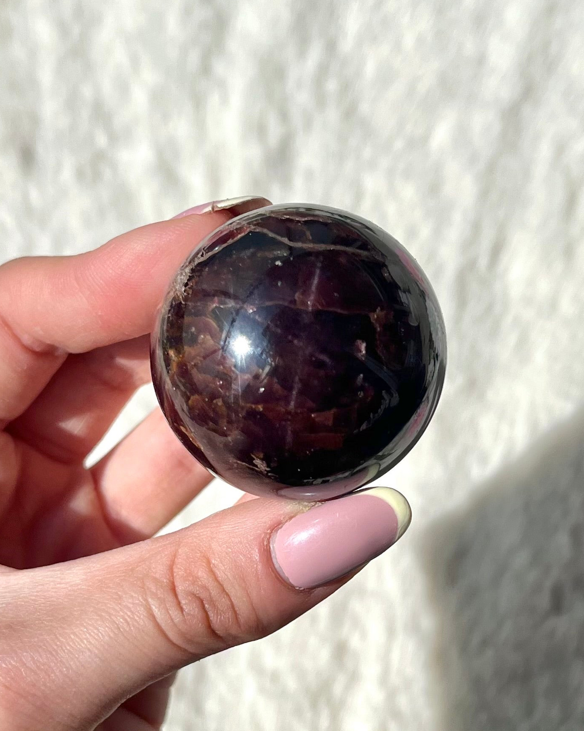Granat Kugel mit Stern 482