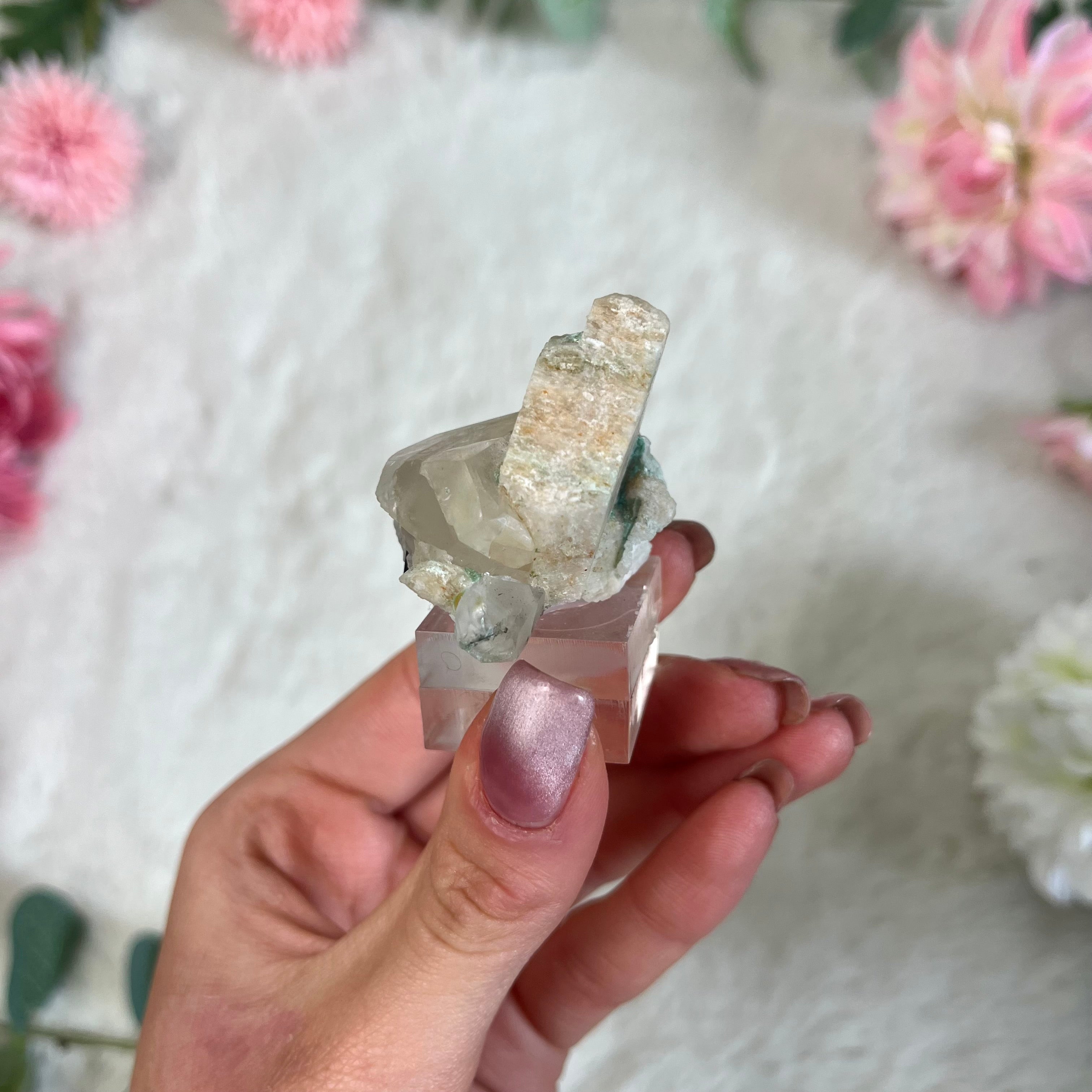 Weißer Topaz mit Turmalin Stufe Natur 166