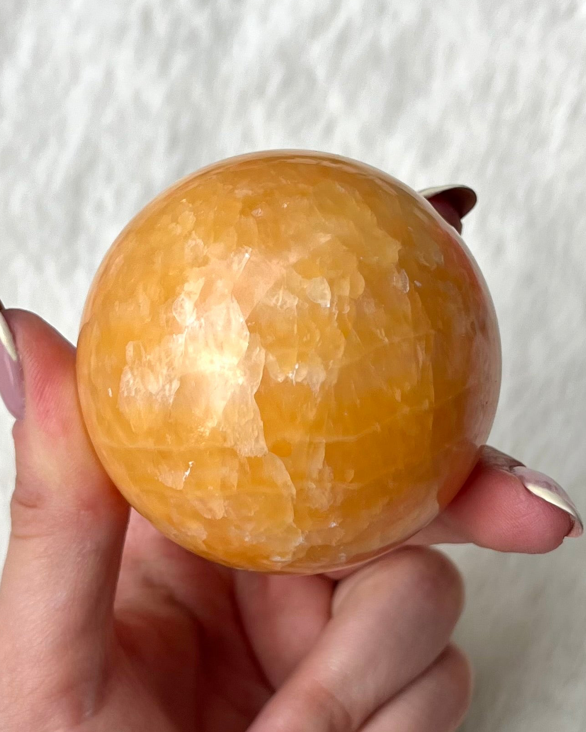 Orangen Calcit Kugel 397
