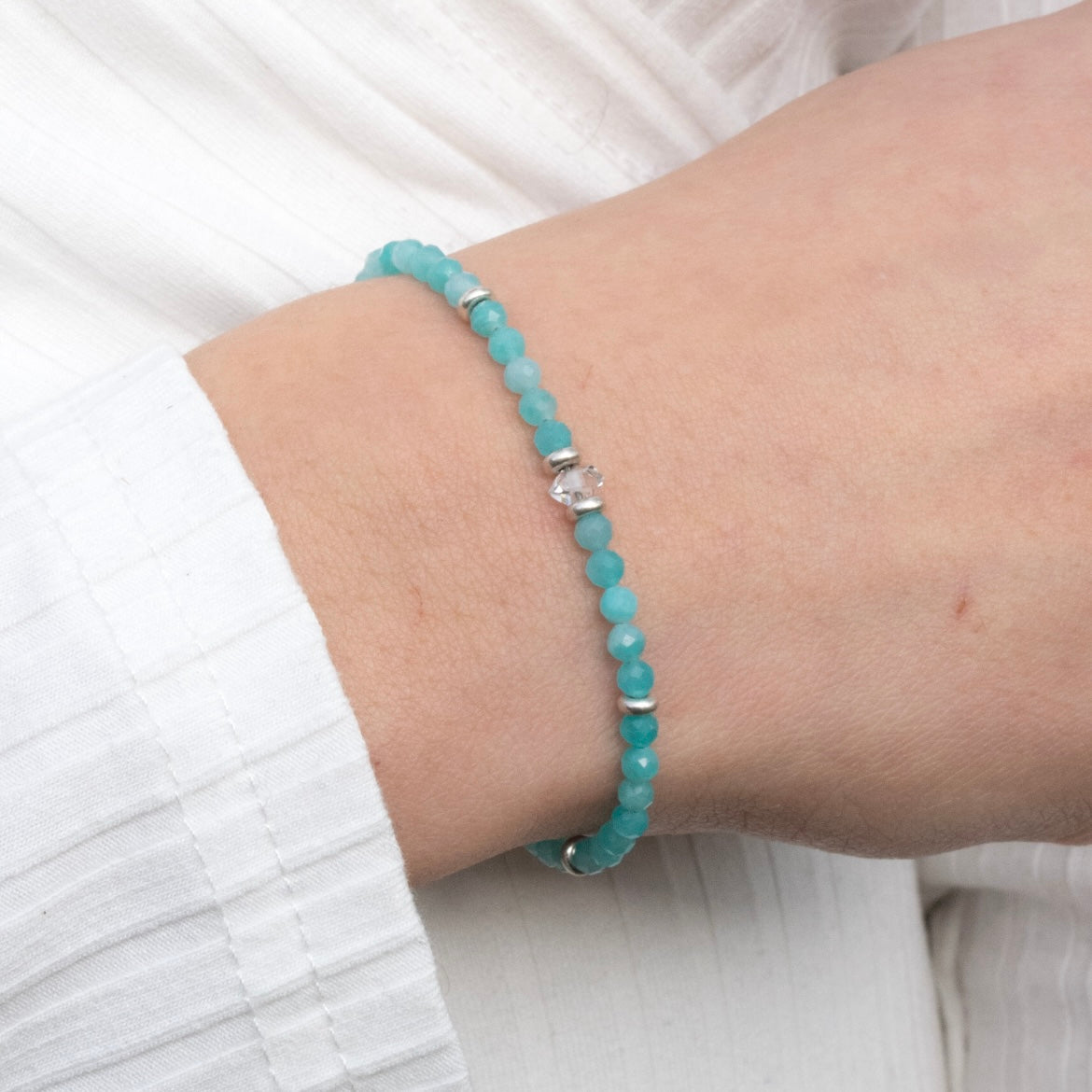 Amazonit Armband facettiert