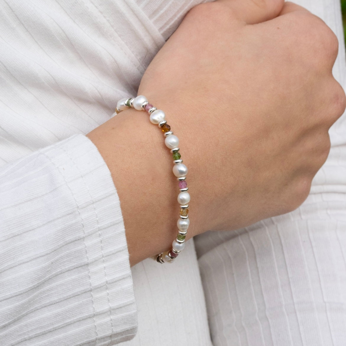 Perlen Armband mit buntem Turmalin