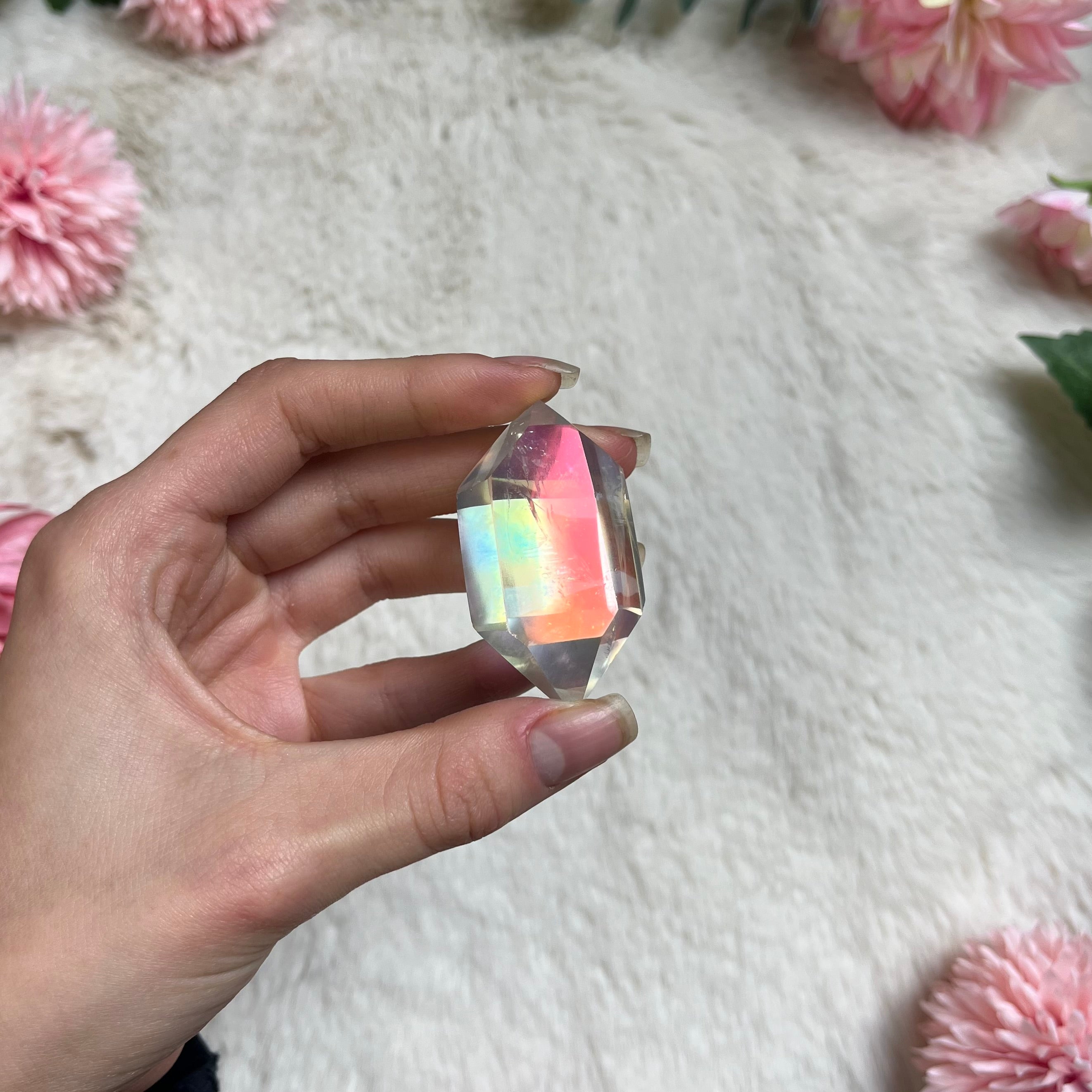 Aura Quarz Doppelender poliert 169