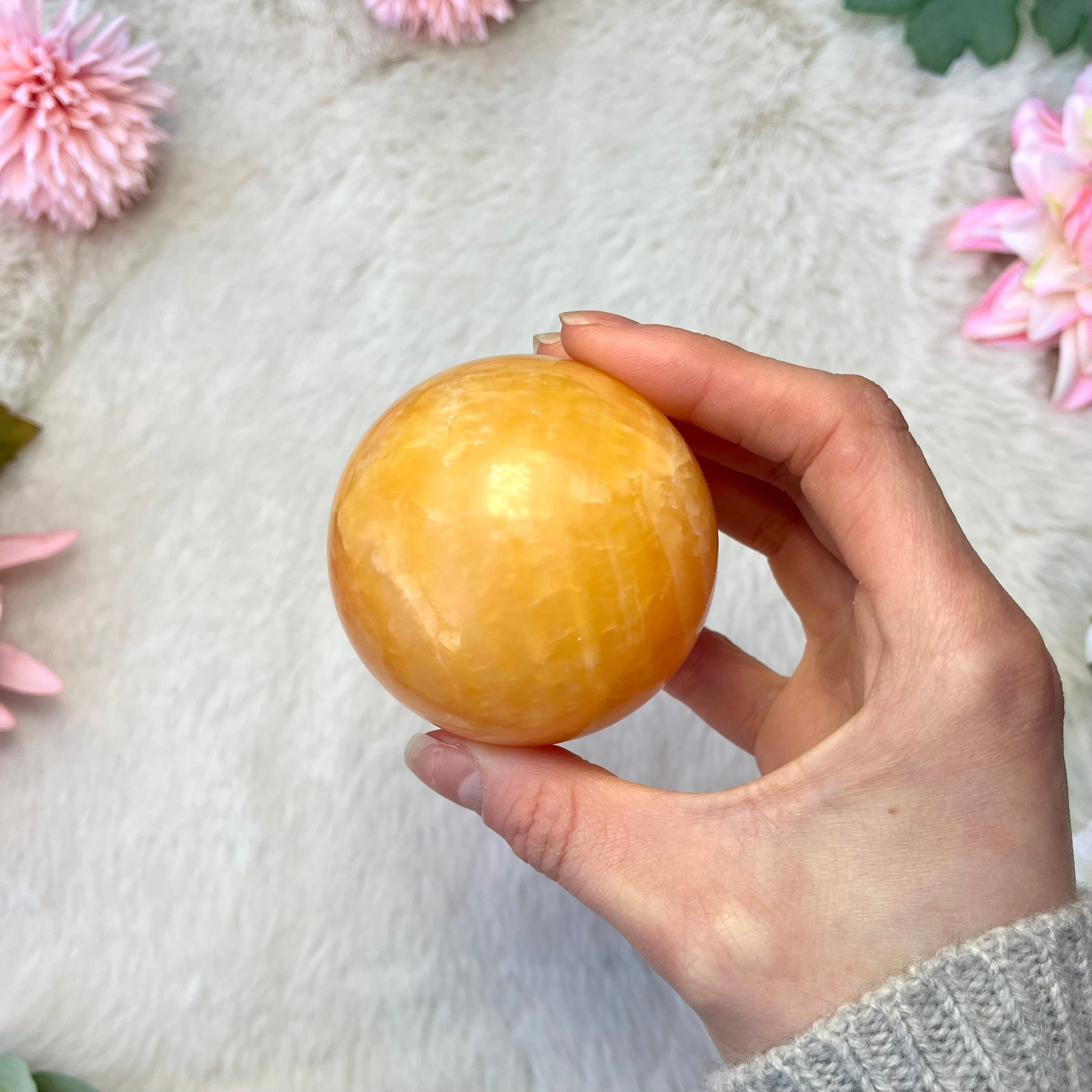 Orangen Calcit Kugel 298