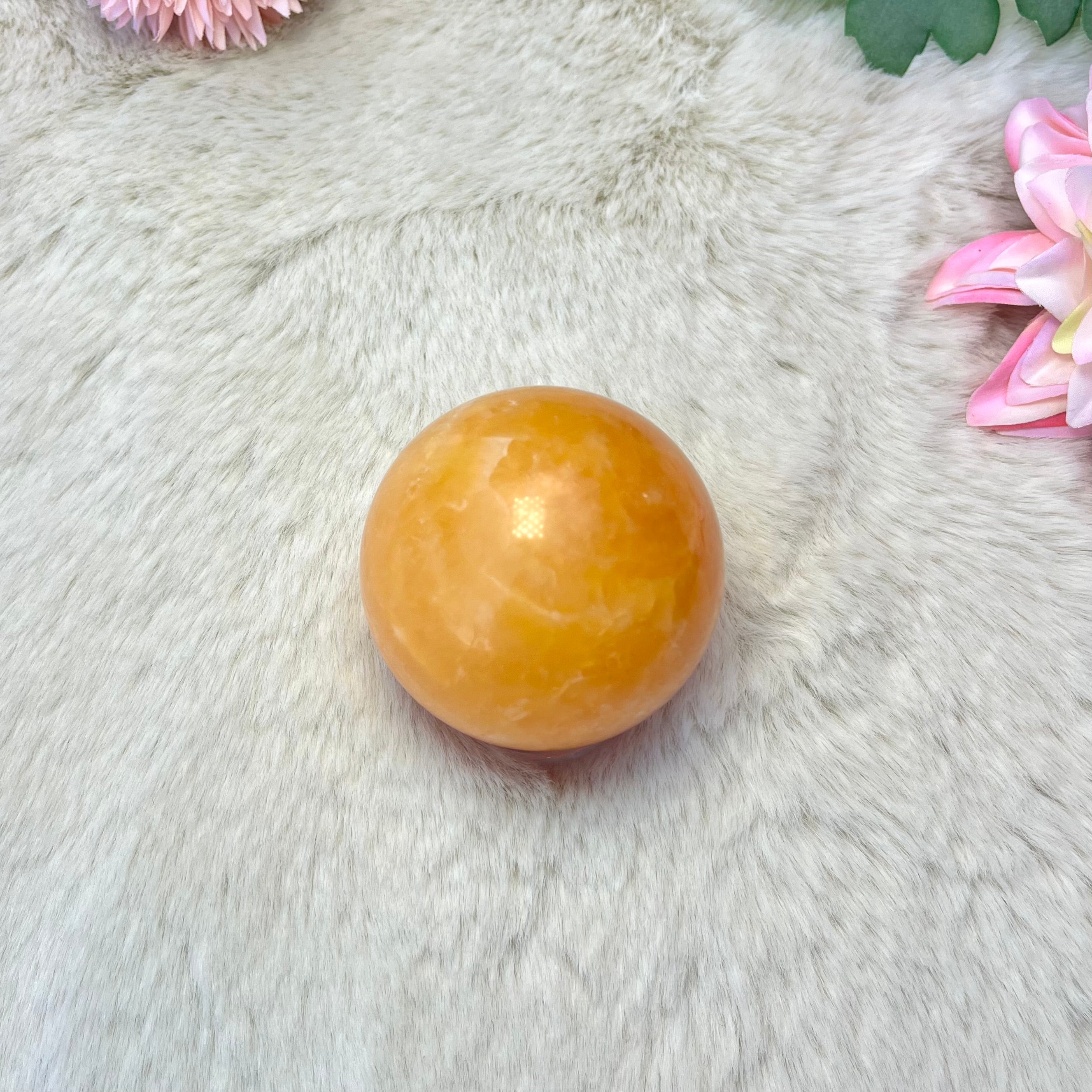 Orangen Calcit Kugel 298