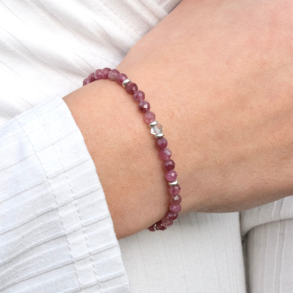 Pinker Turmalin Armband facettiert