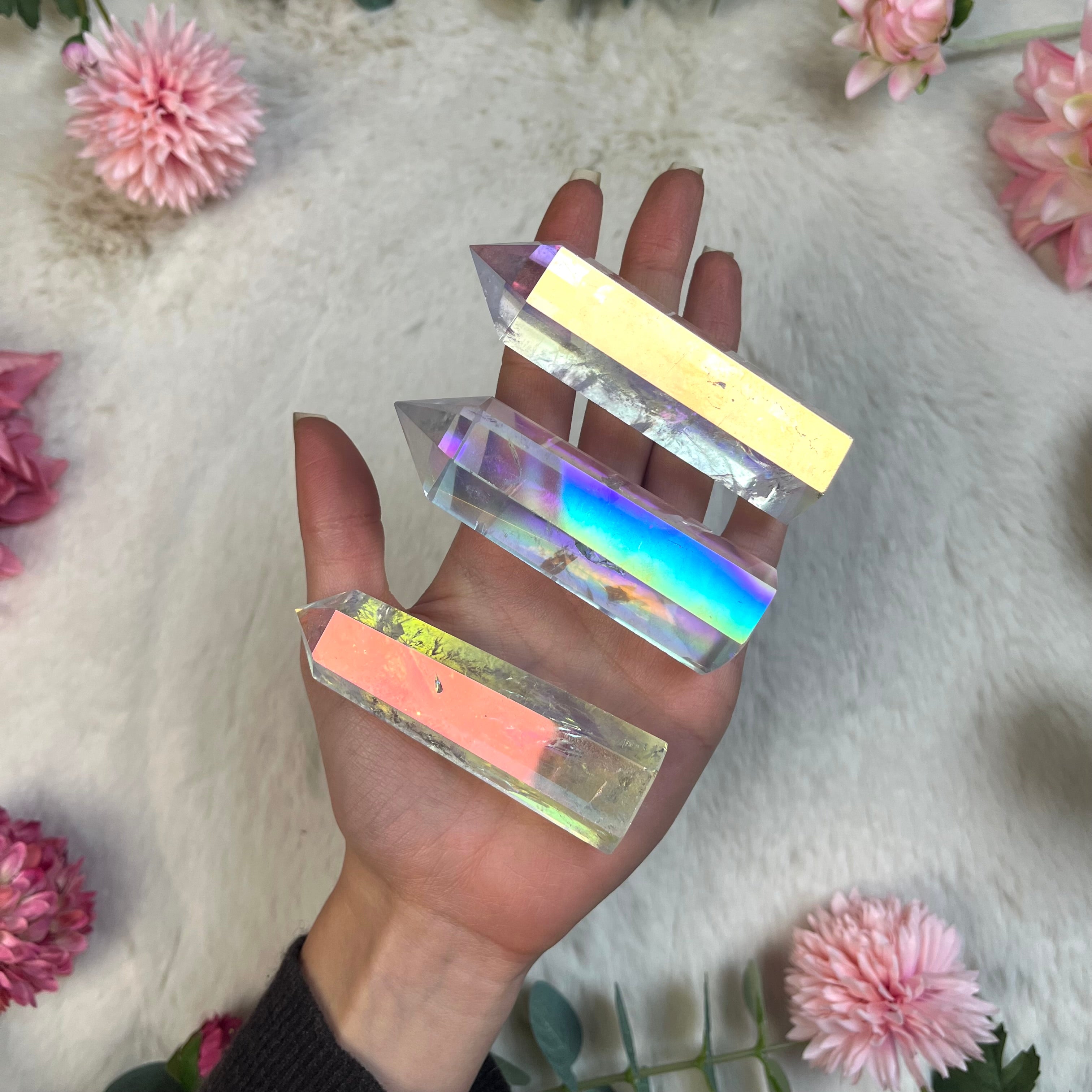 Angel Aura Quarz Turm poliert