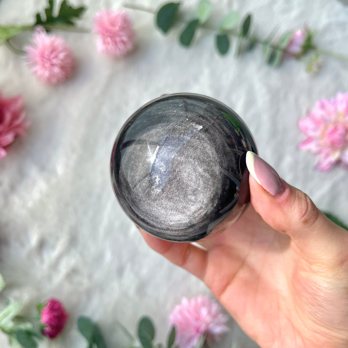 Silber Obsidian Kugeln 325-327