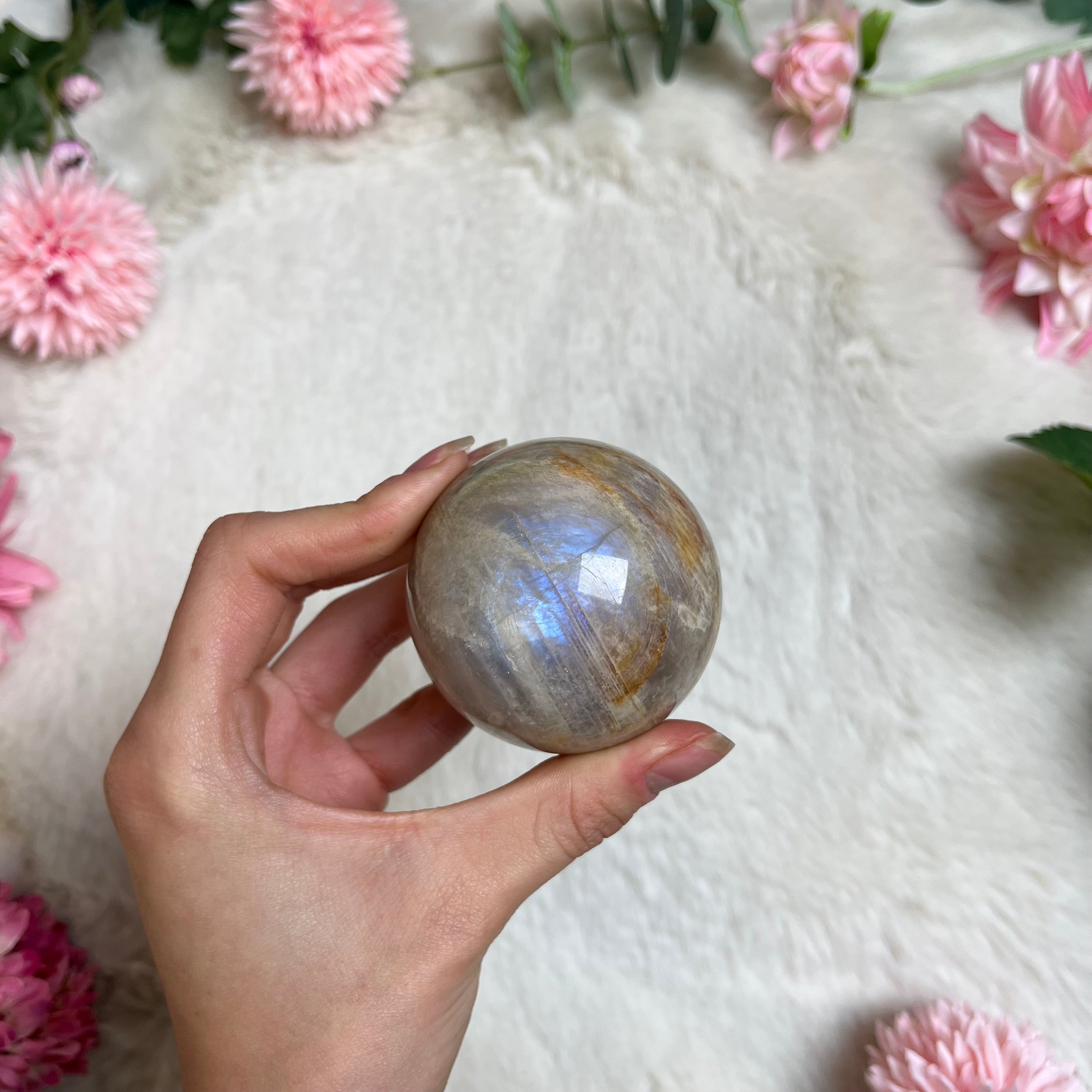 Pfirsich Mondstein Kugel 111