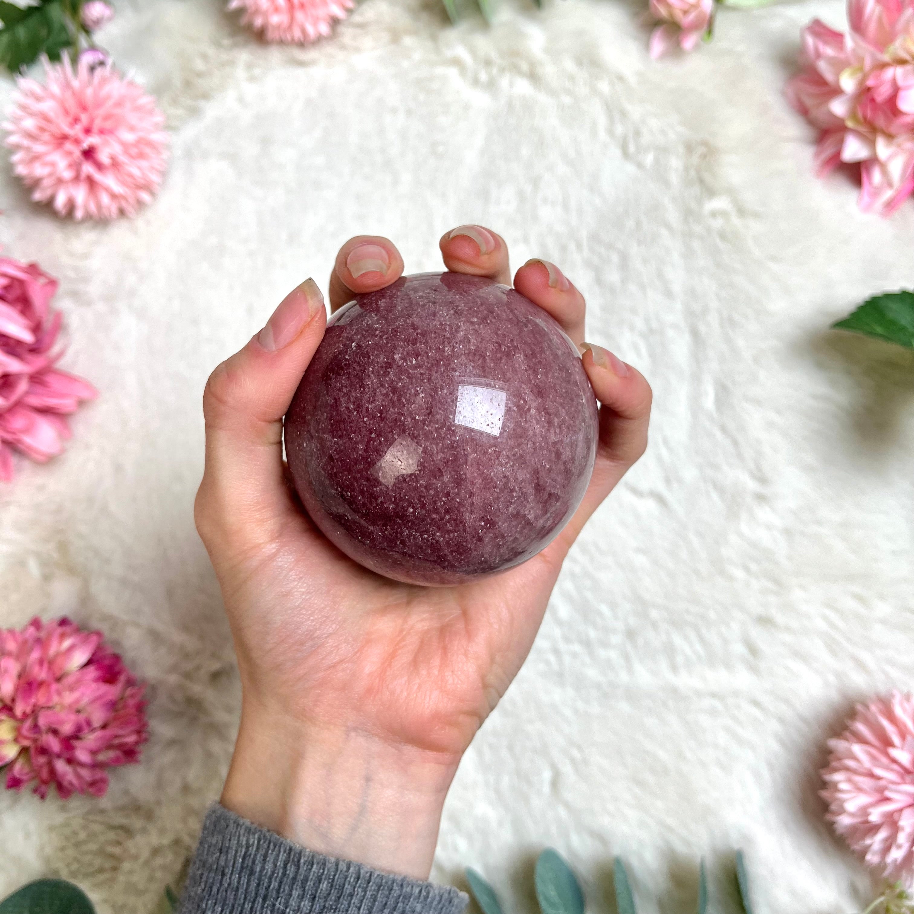 "Erdbeer Quarz" Aventurin Kugel 88