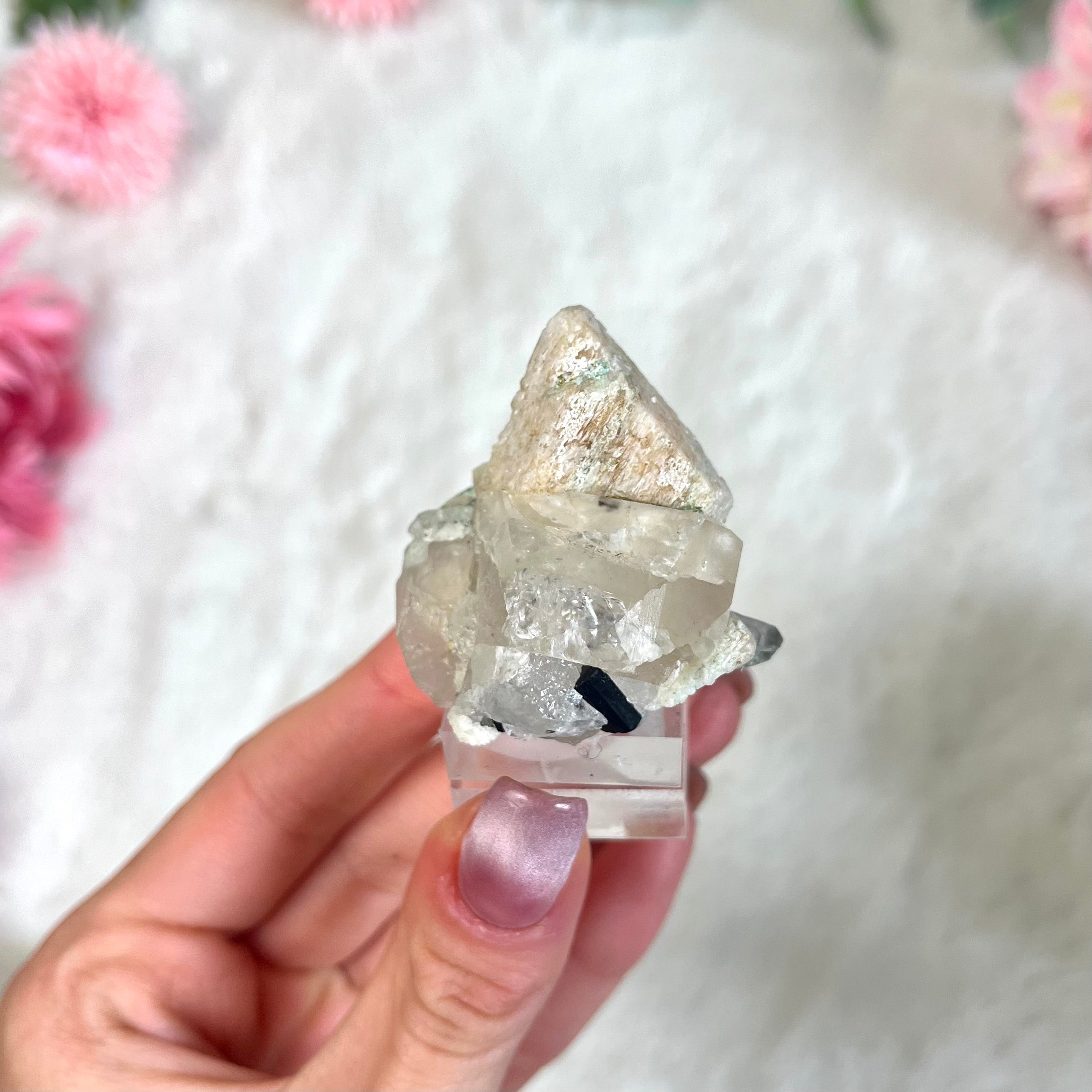 Weißer Topaz mit Turmalin Stufe Natur 166