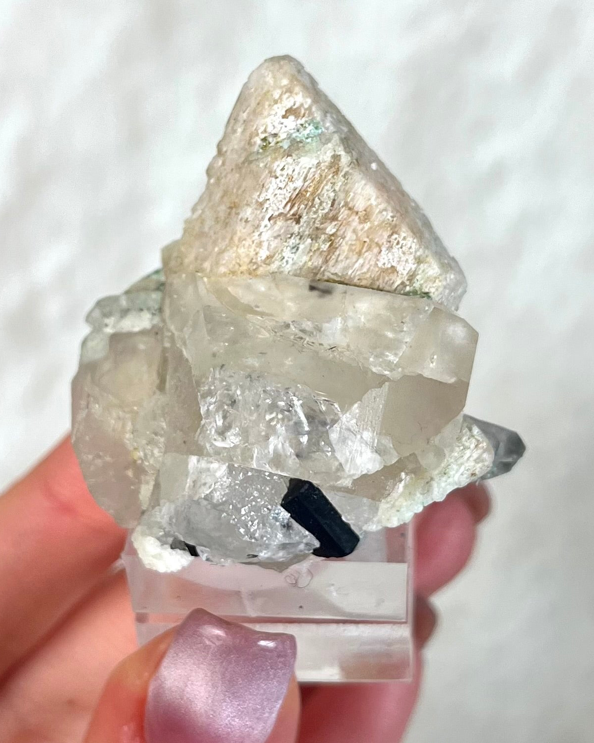 Weißer Topaz mit Turmalin Stufe Natur 166