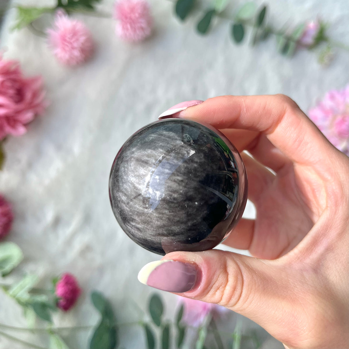 Silber Obsidian Kugeln 325-327