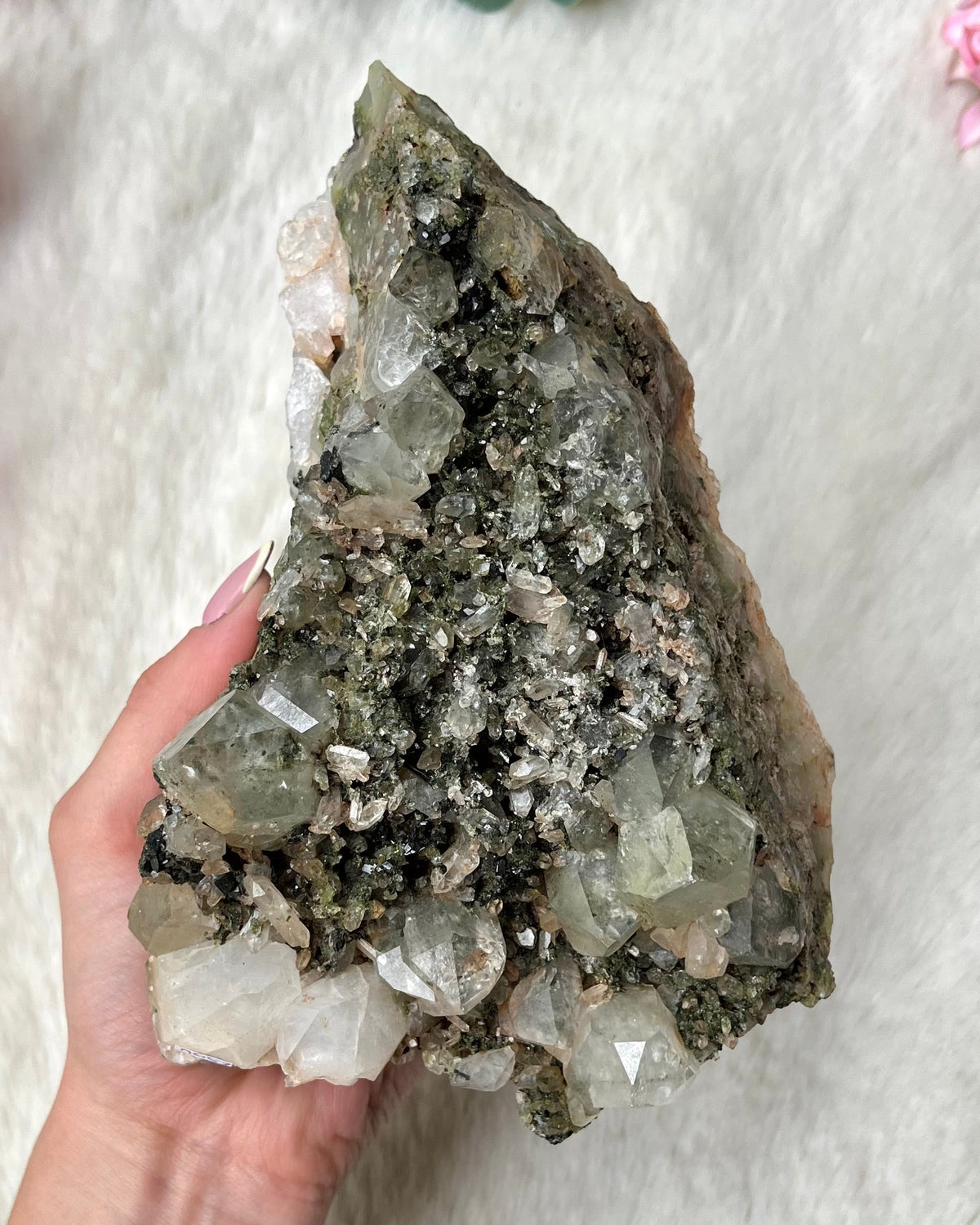 Epidot Quarz Stufe groß 453
