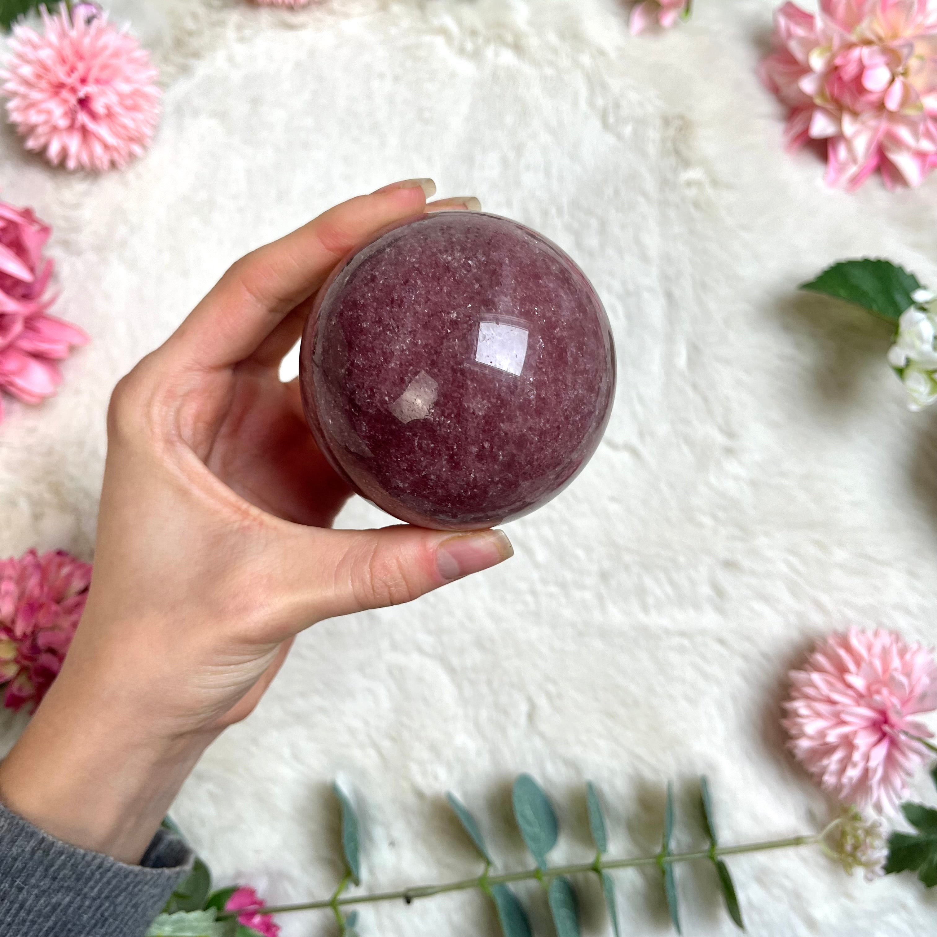 "Erdbeer Quarz" Aventurin Kugel 88