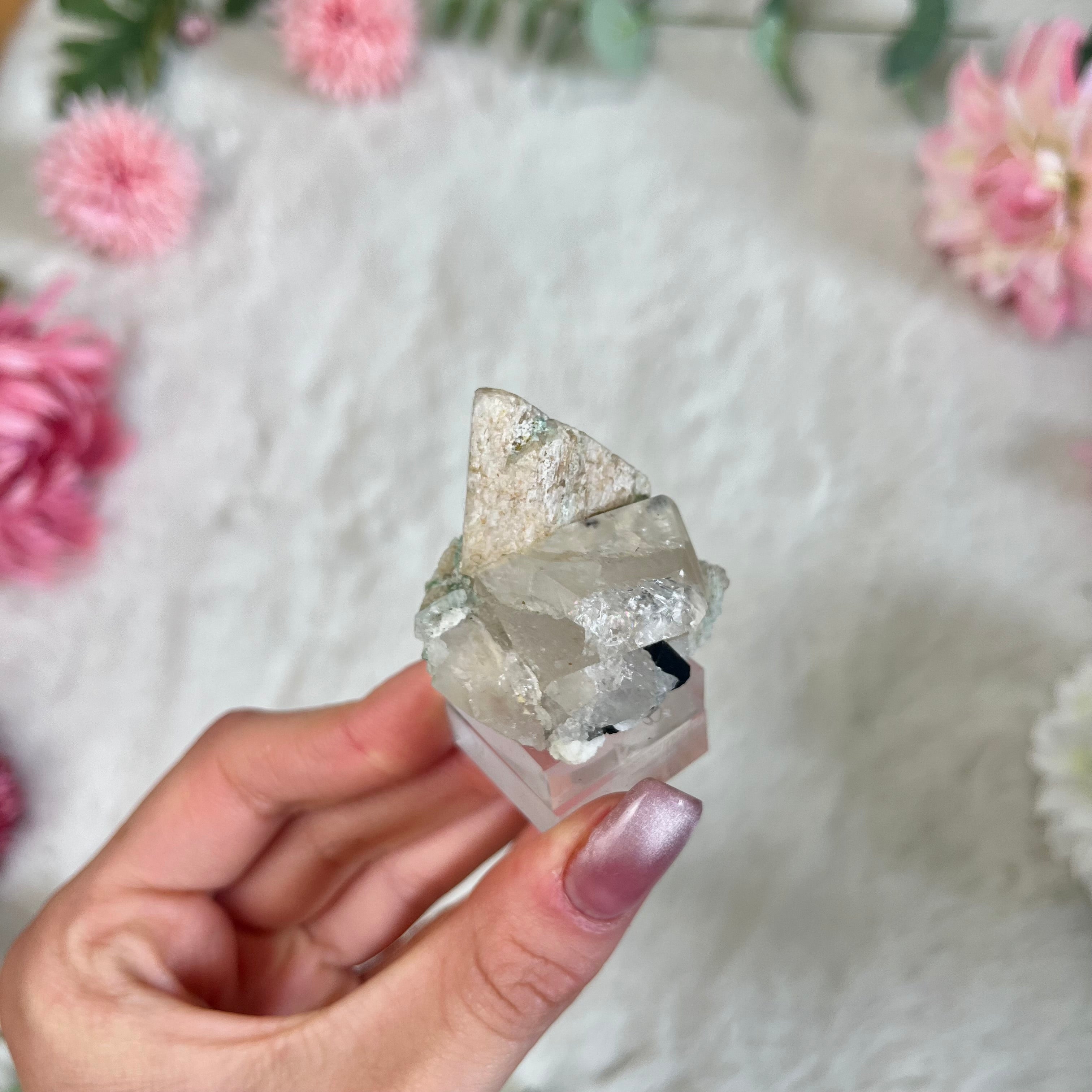 Weißer Topaz mit Turmalin Stufe Natur 166