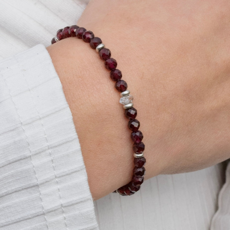Granat Armband facettiert