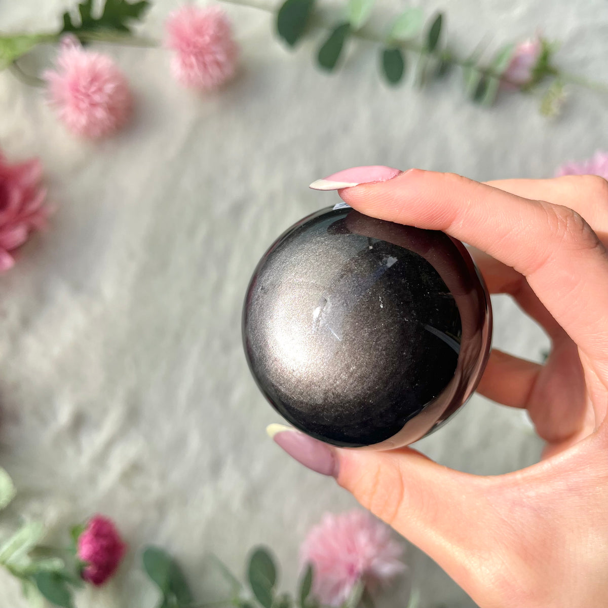 Silber Obsidian Kugeln 325-327
