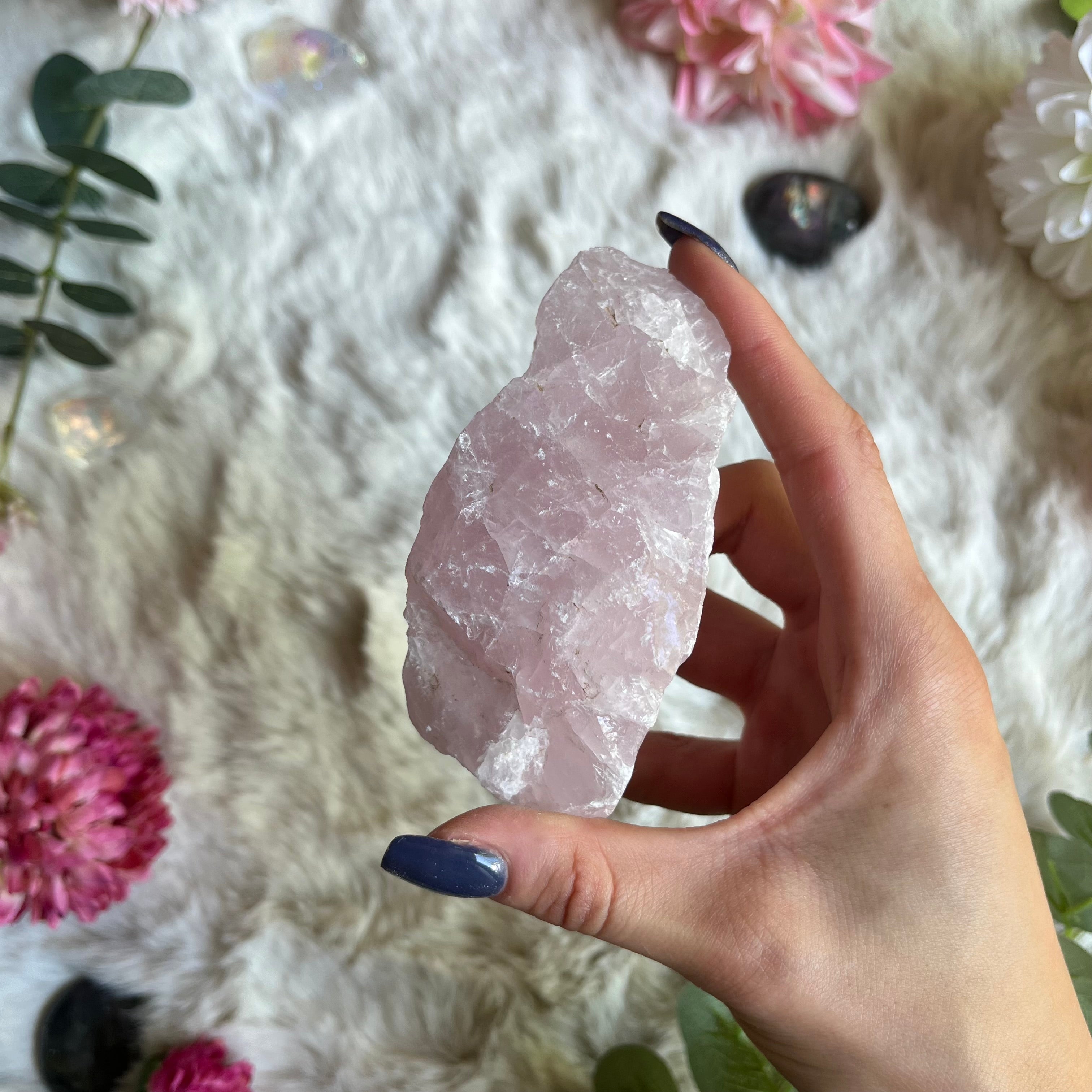 Rosenquarz Rohsteine mini