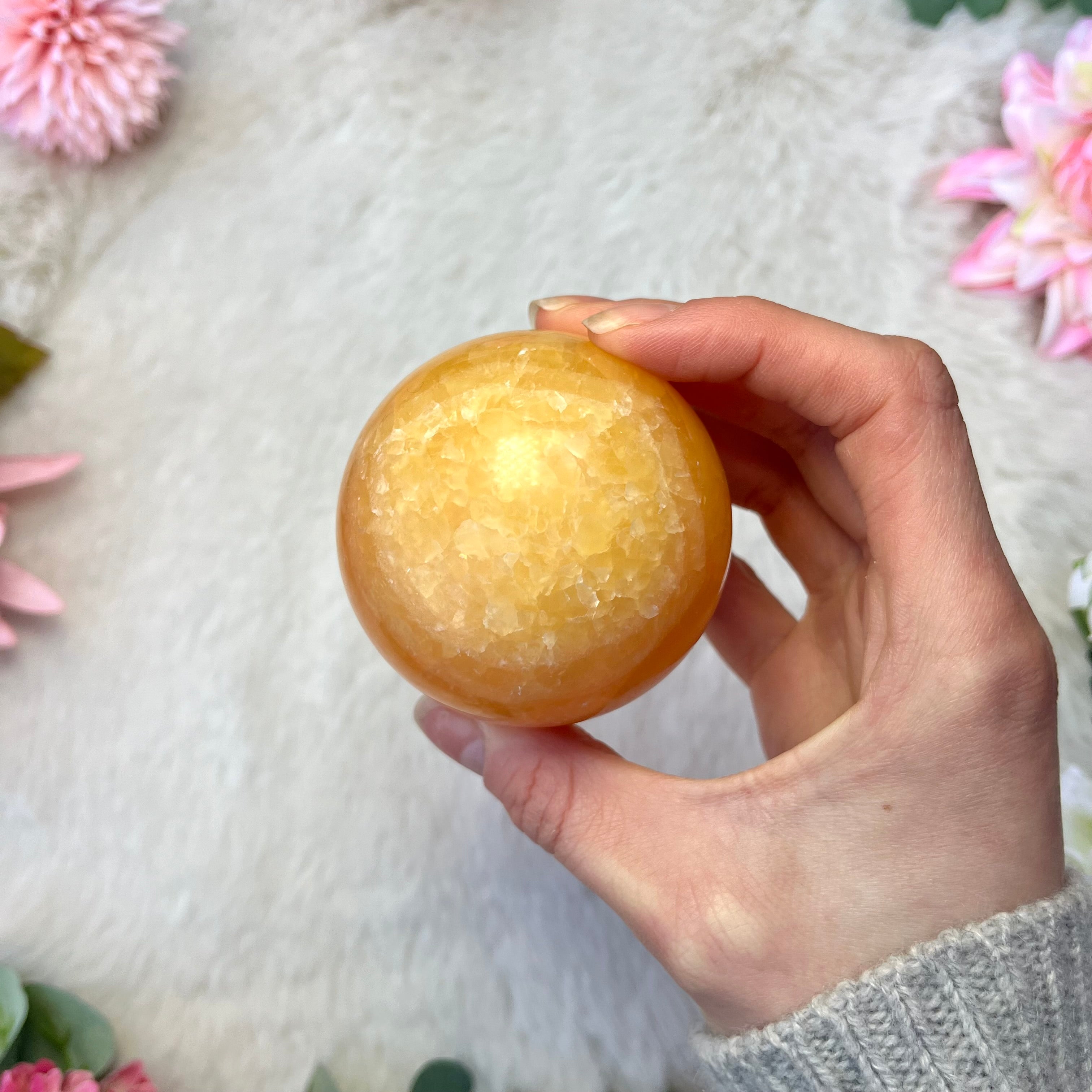 Orangen Calcit Kugel 298