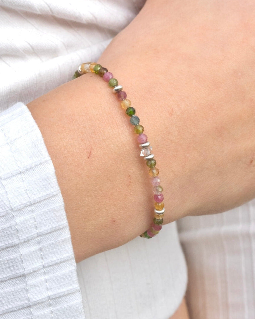 Bunter Turmalin Armband facettiert