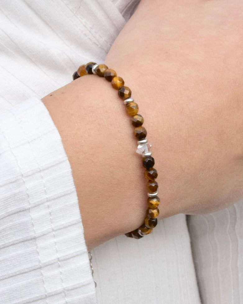 Tigerauge Armband facettiert
